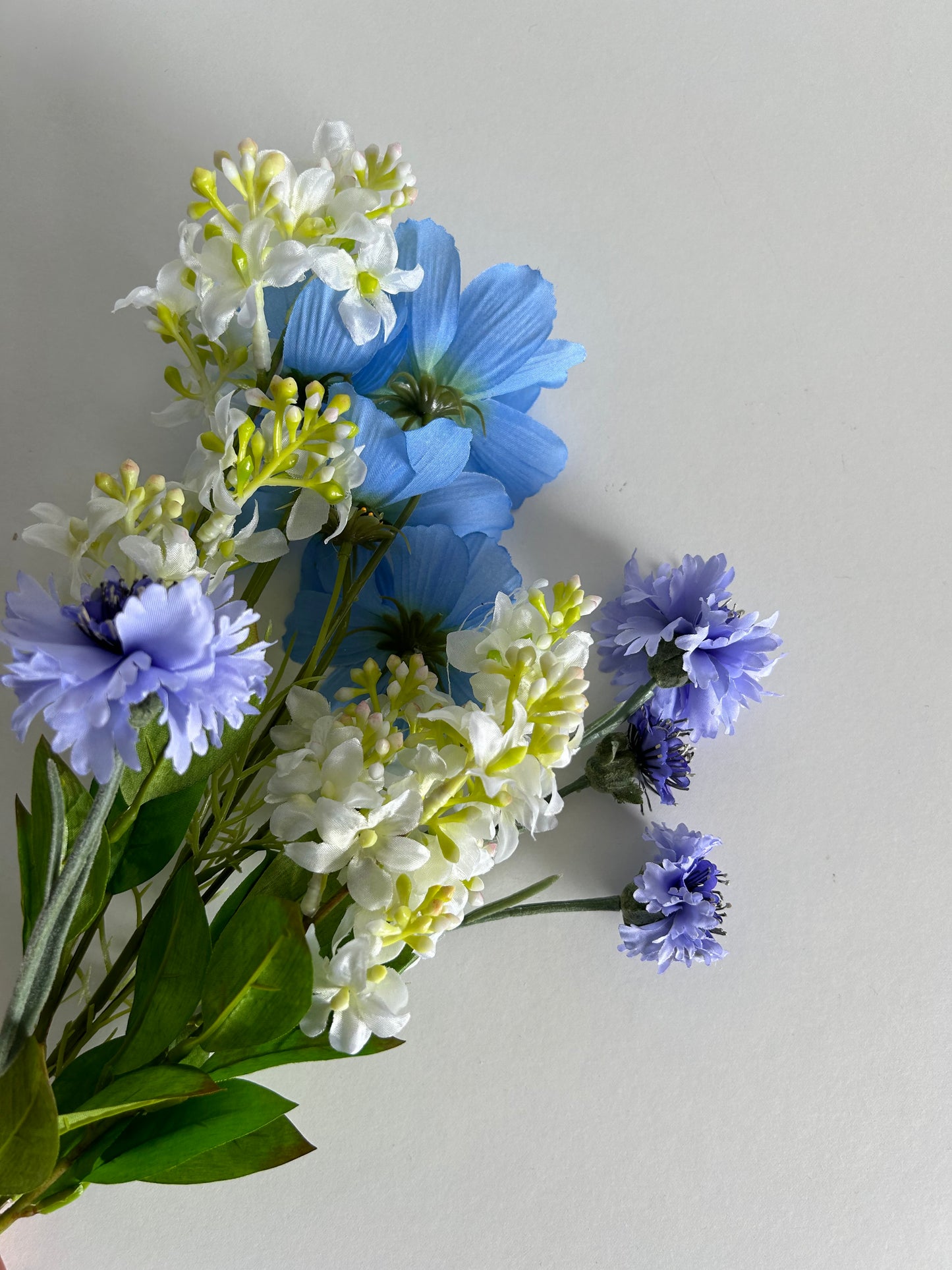 Blue Zijden Kunstbloemen Boeket