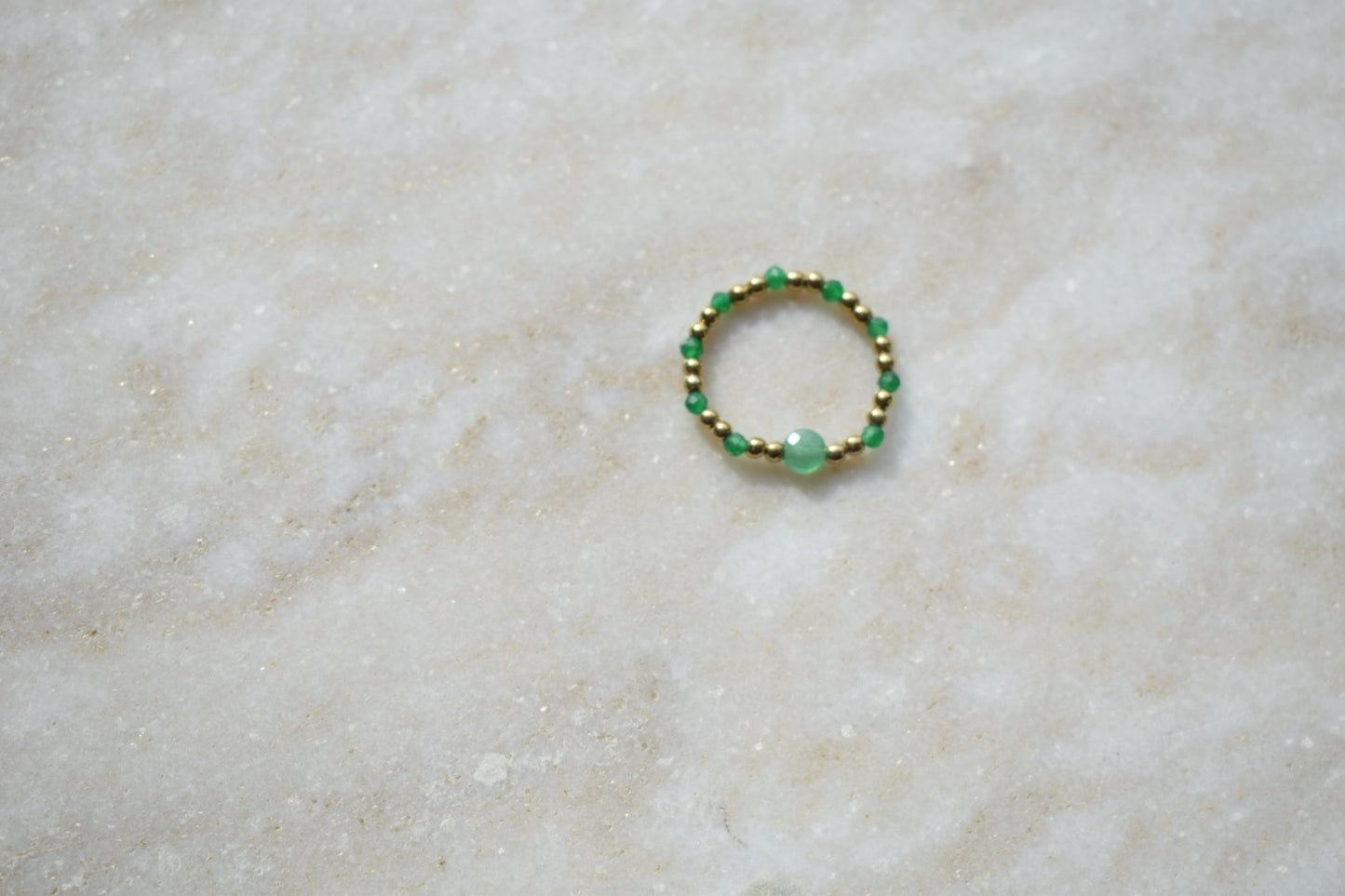 Turquoise Ring Elastiek Goud