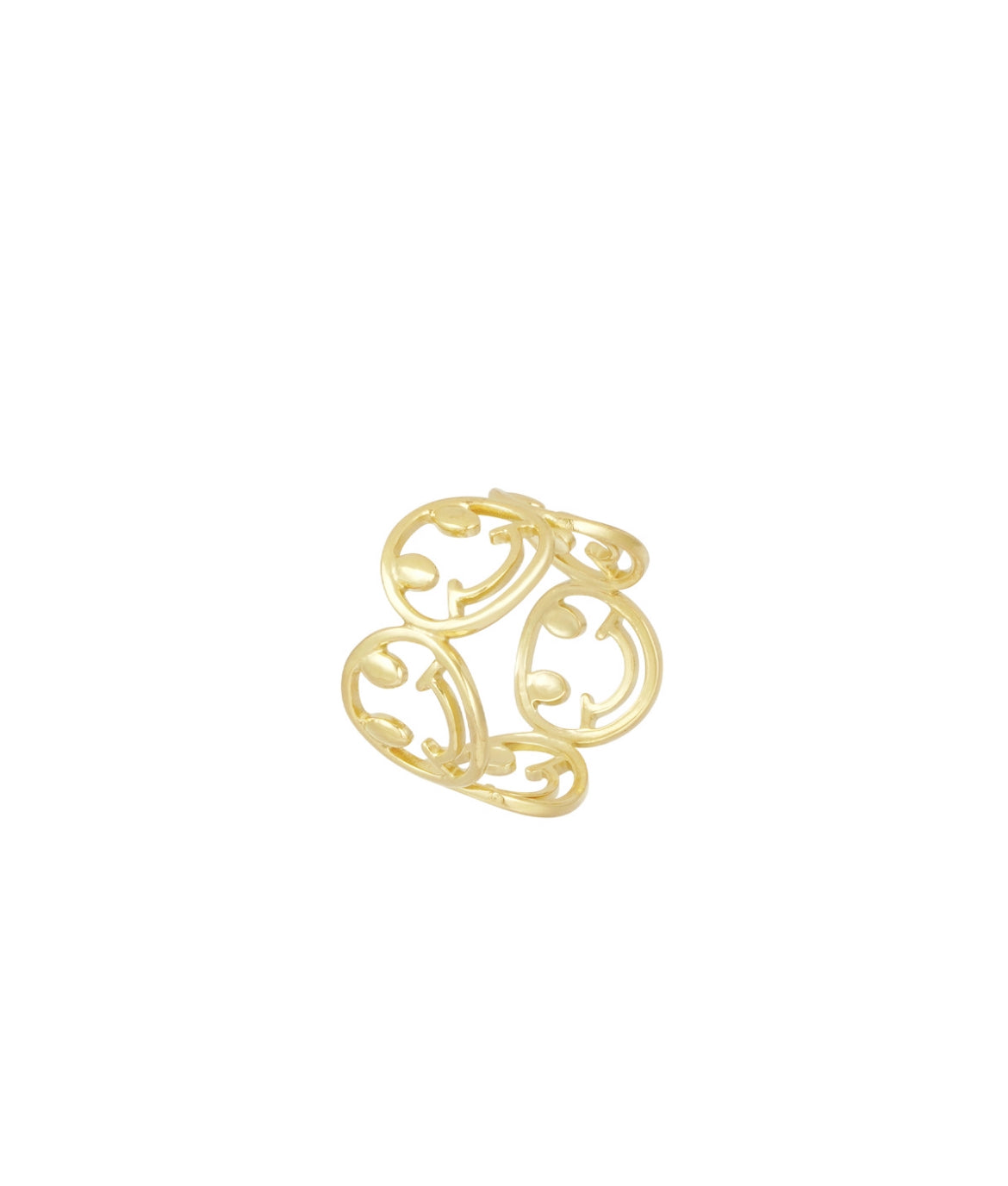 Smiley Ring Goud