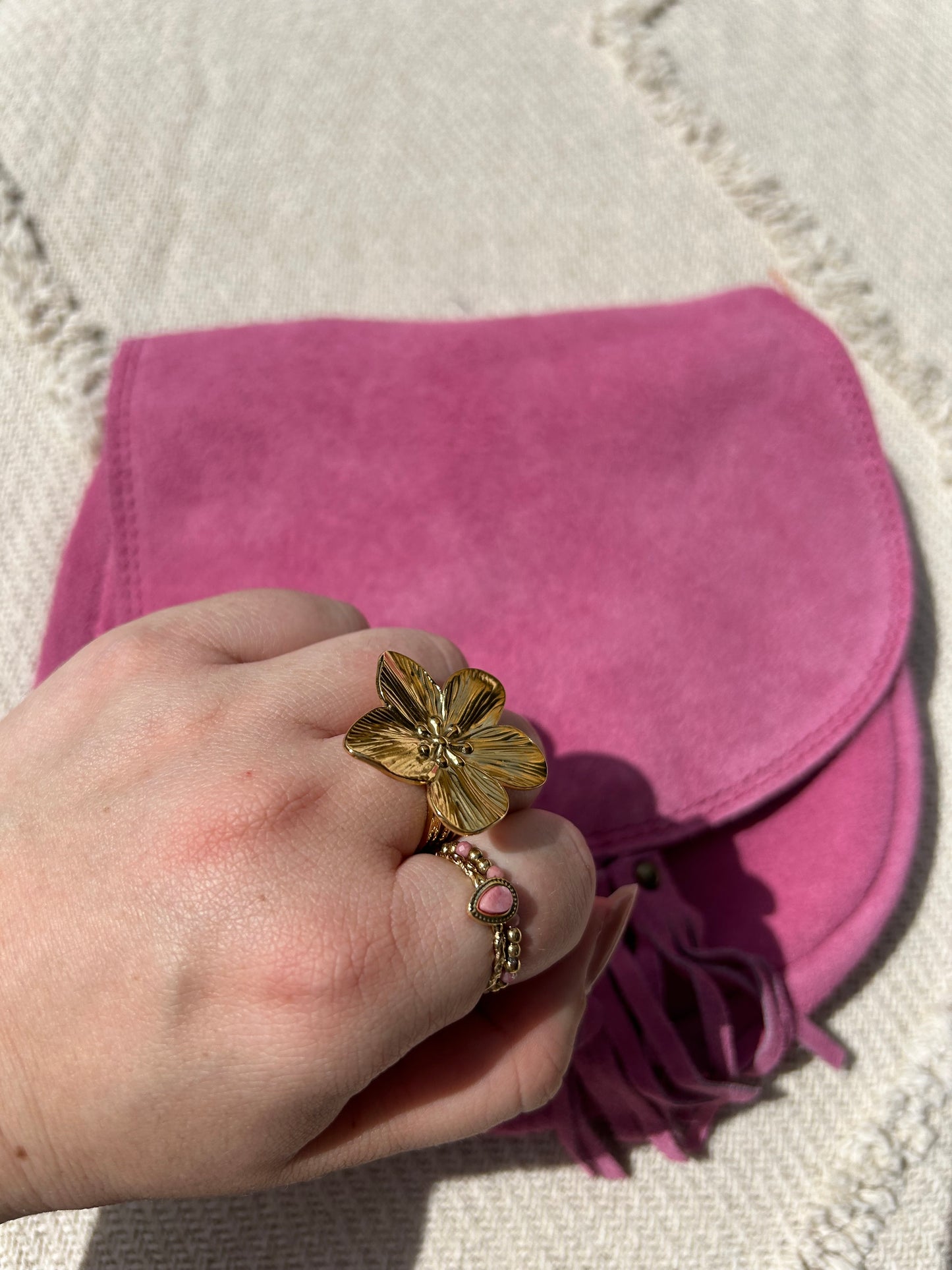 Pink Suede Tasje