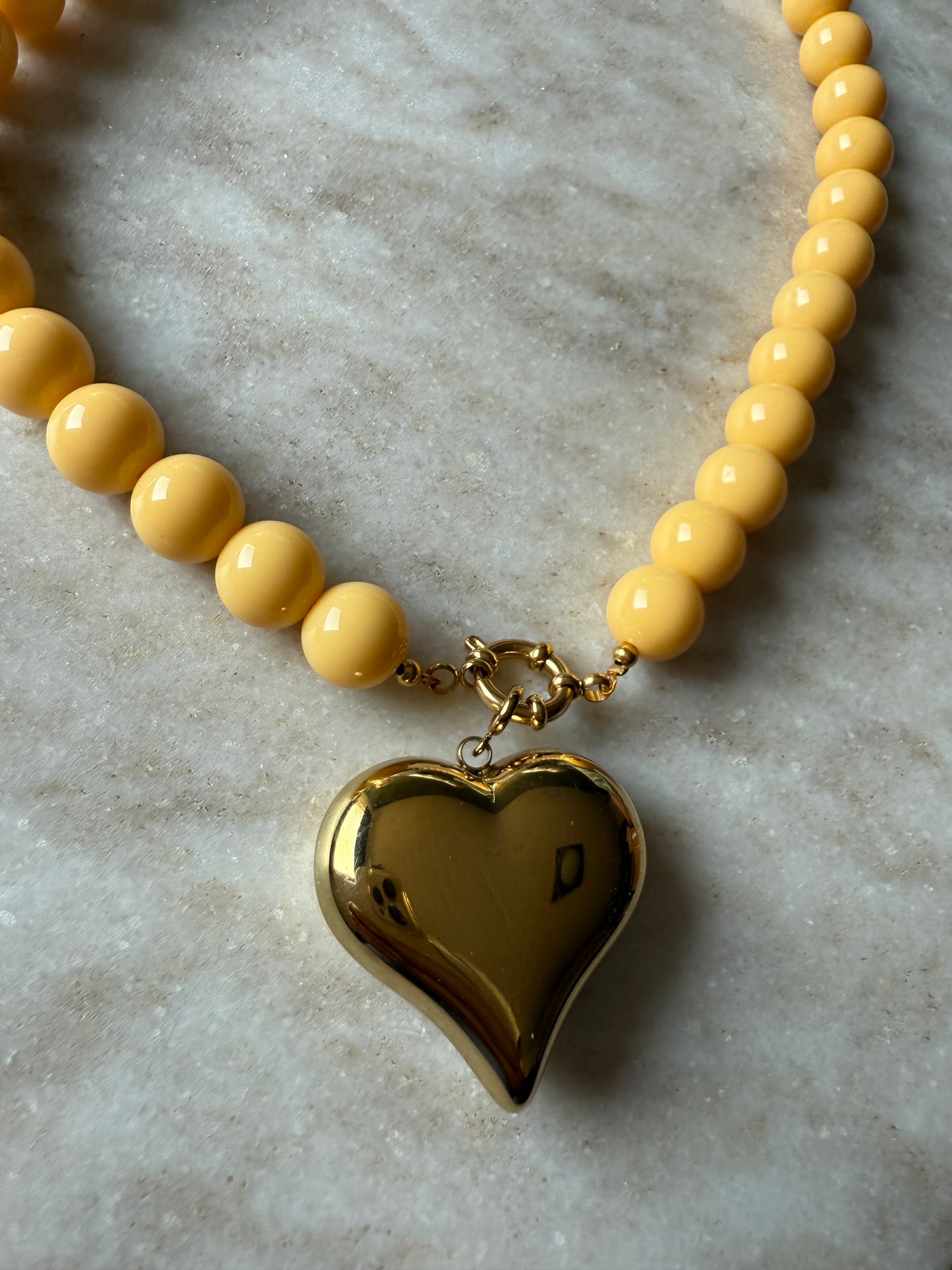 Bubble Kralen ketting butter yellow