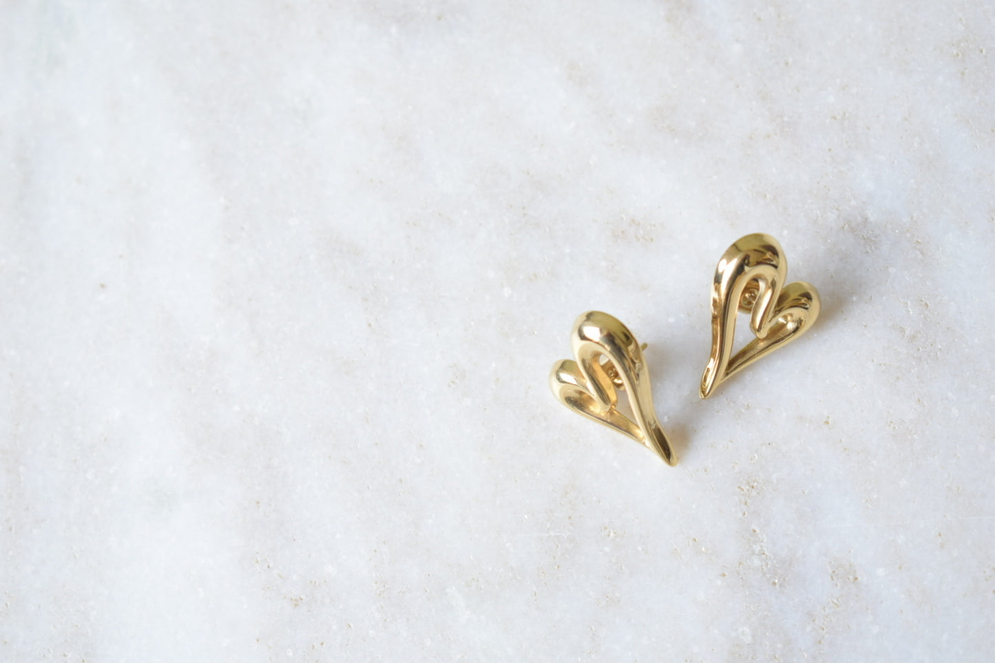 Ibiza Heart Stud Earrings Gold