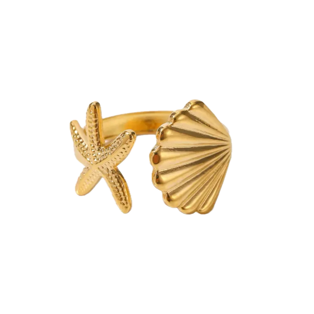 Schelpen Ring Goud