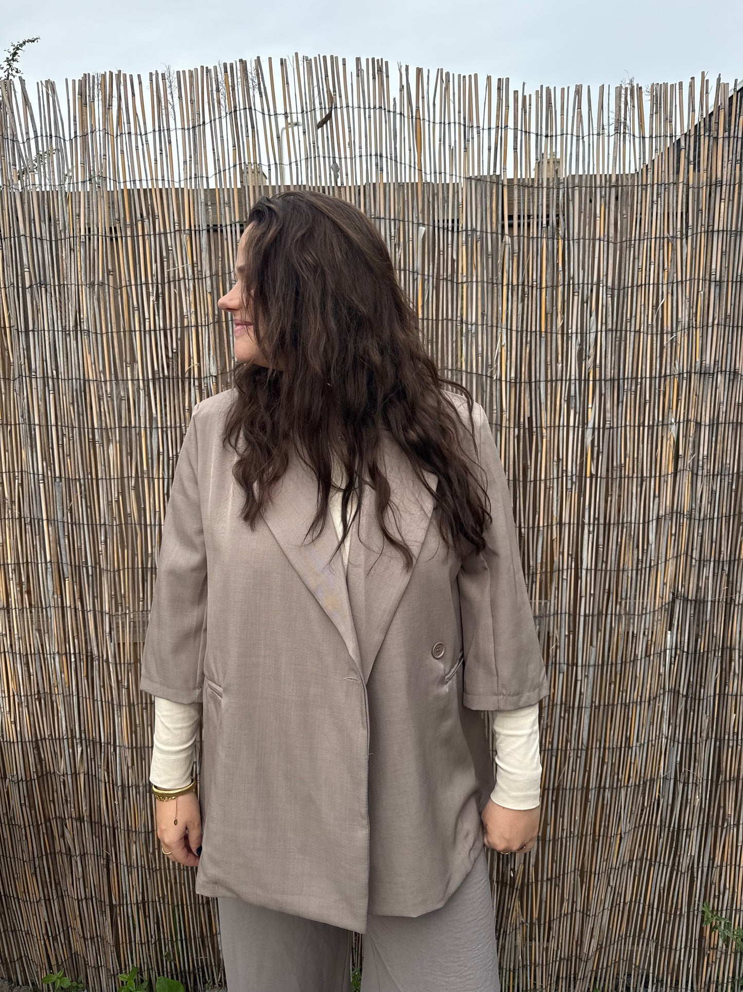 Blazer Taupe korte mouw