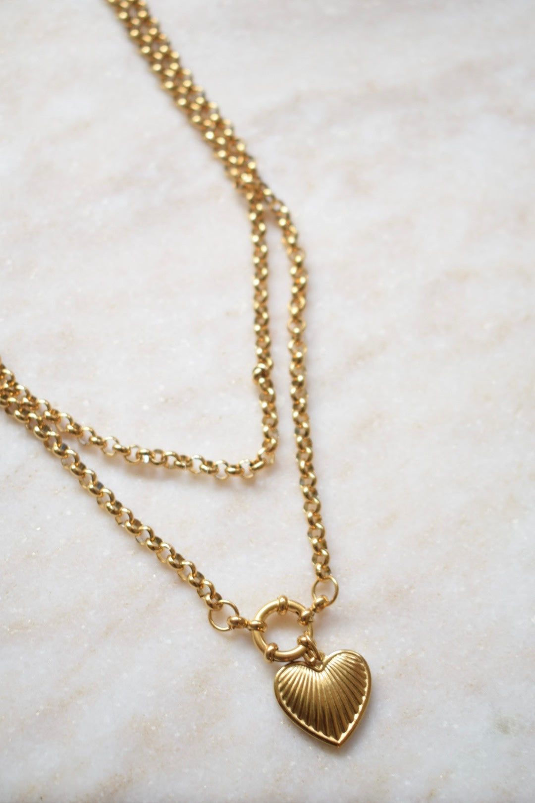 Dubbele ketting big heart