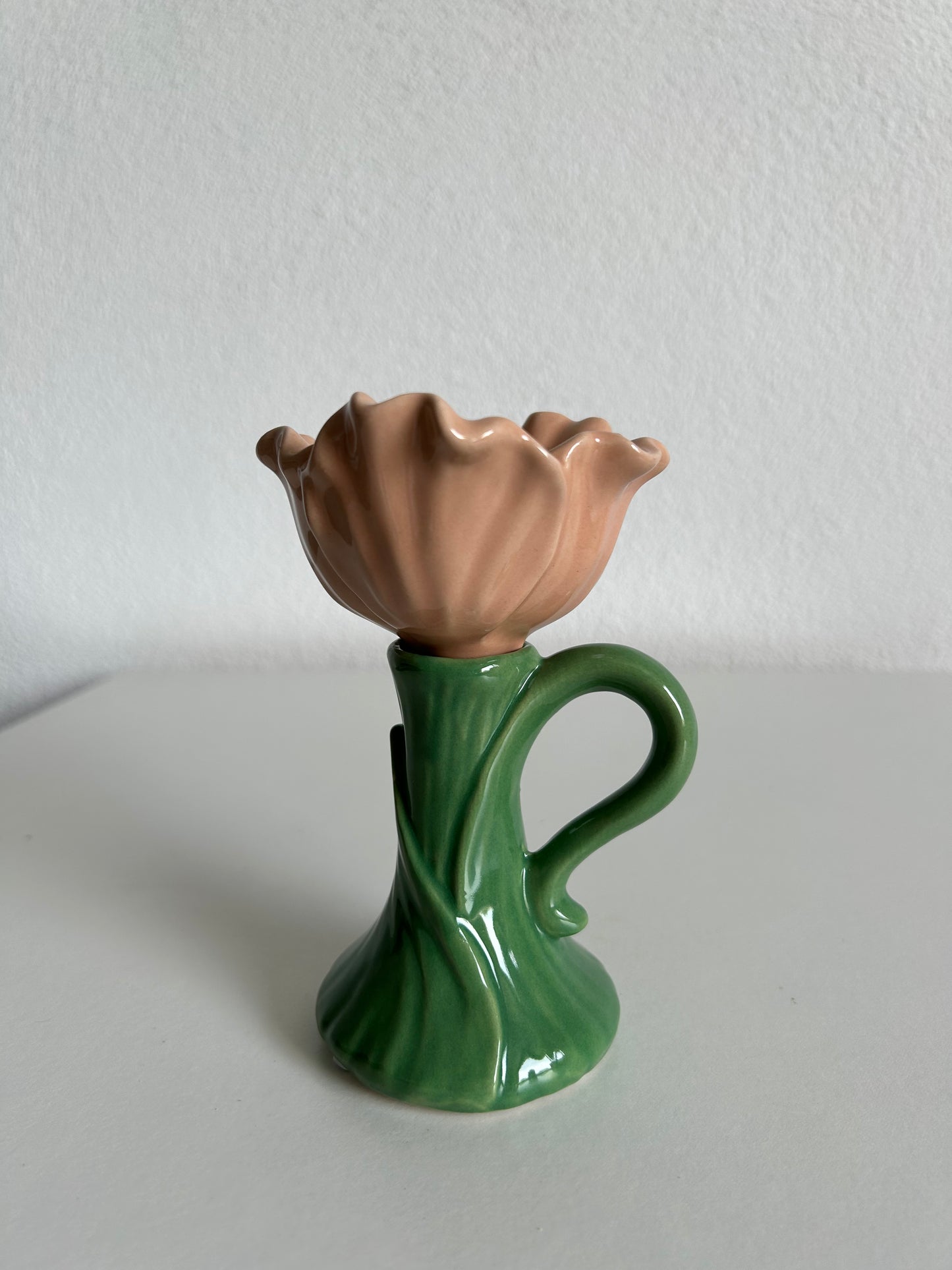 Bloem Kandelaar Roze met Groen