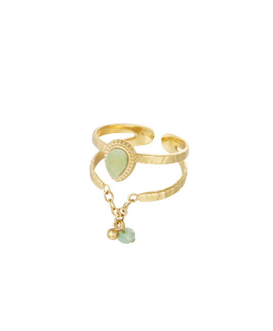 Green Stone Ring Gold
