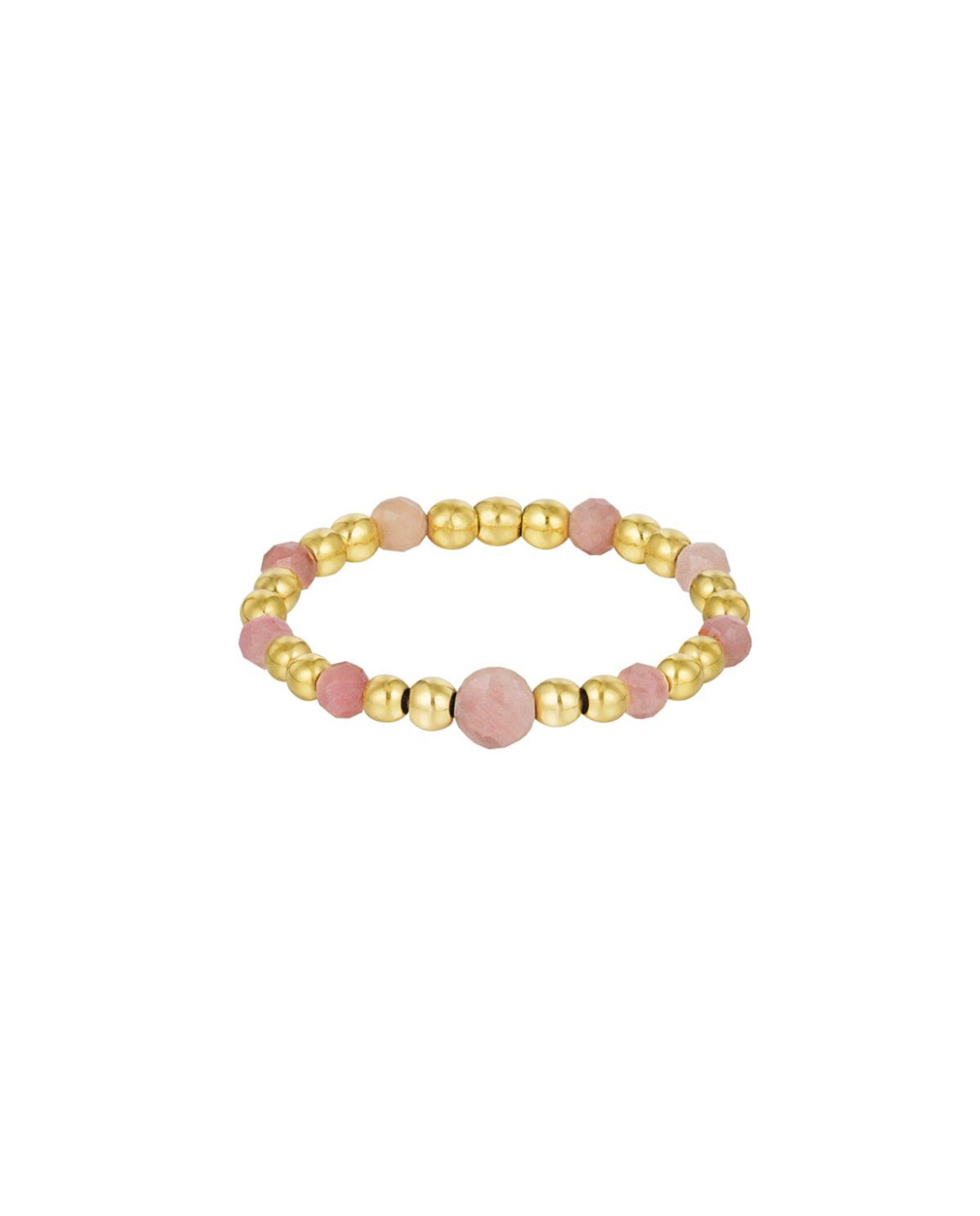 Pink Elastiek Ring Goud
