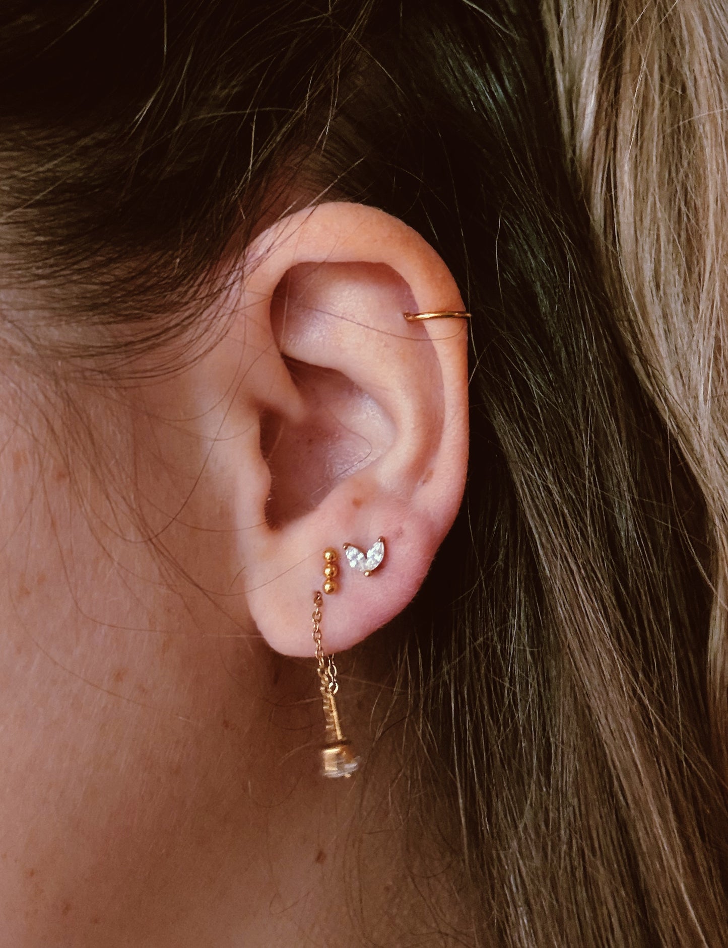 Strass hart piercing / knopje