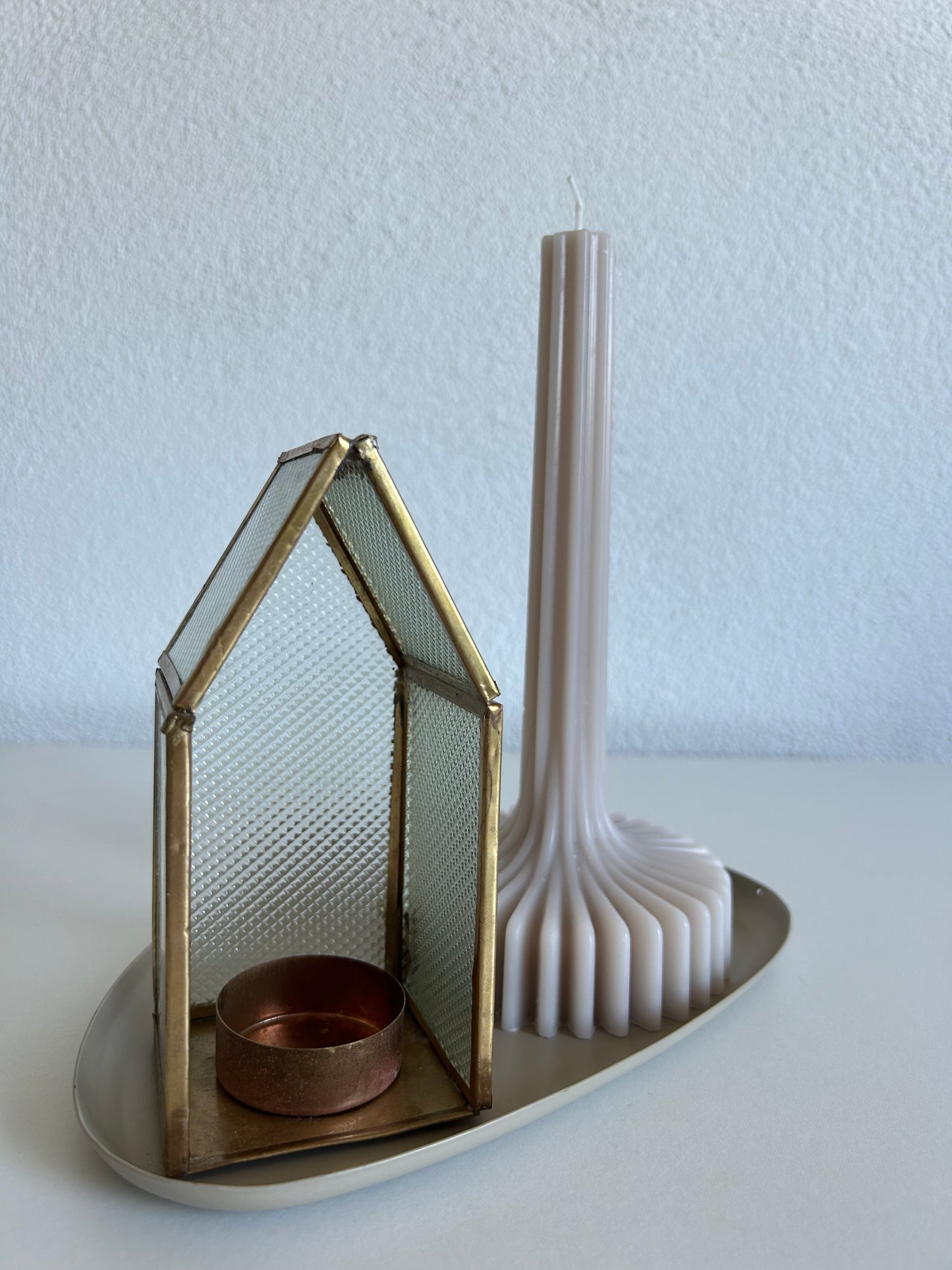Ribbel Kaars Beige