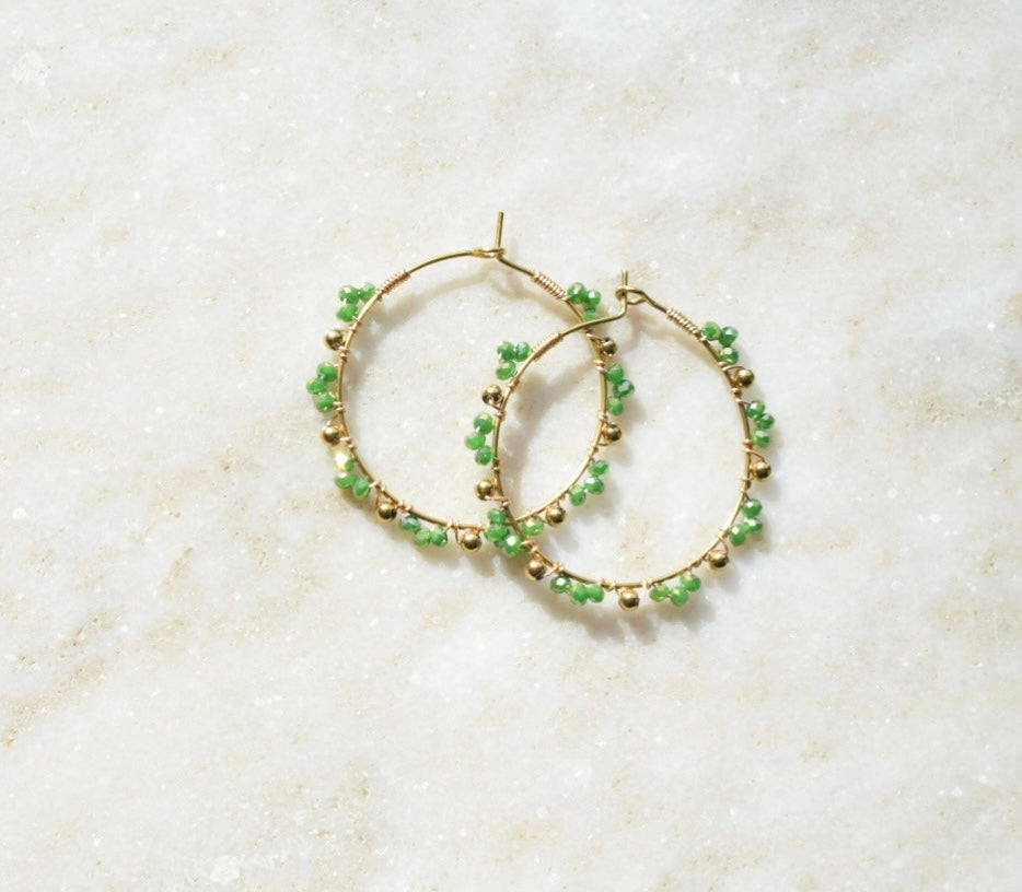 Green Hoops Oorbellen