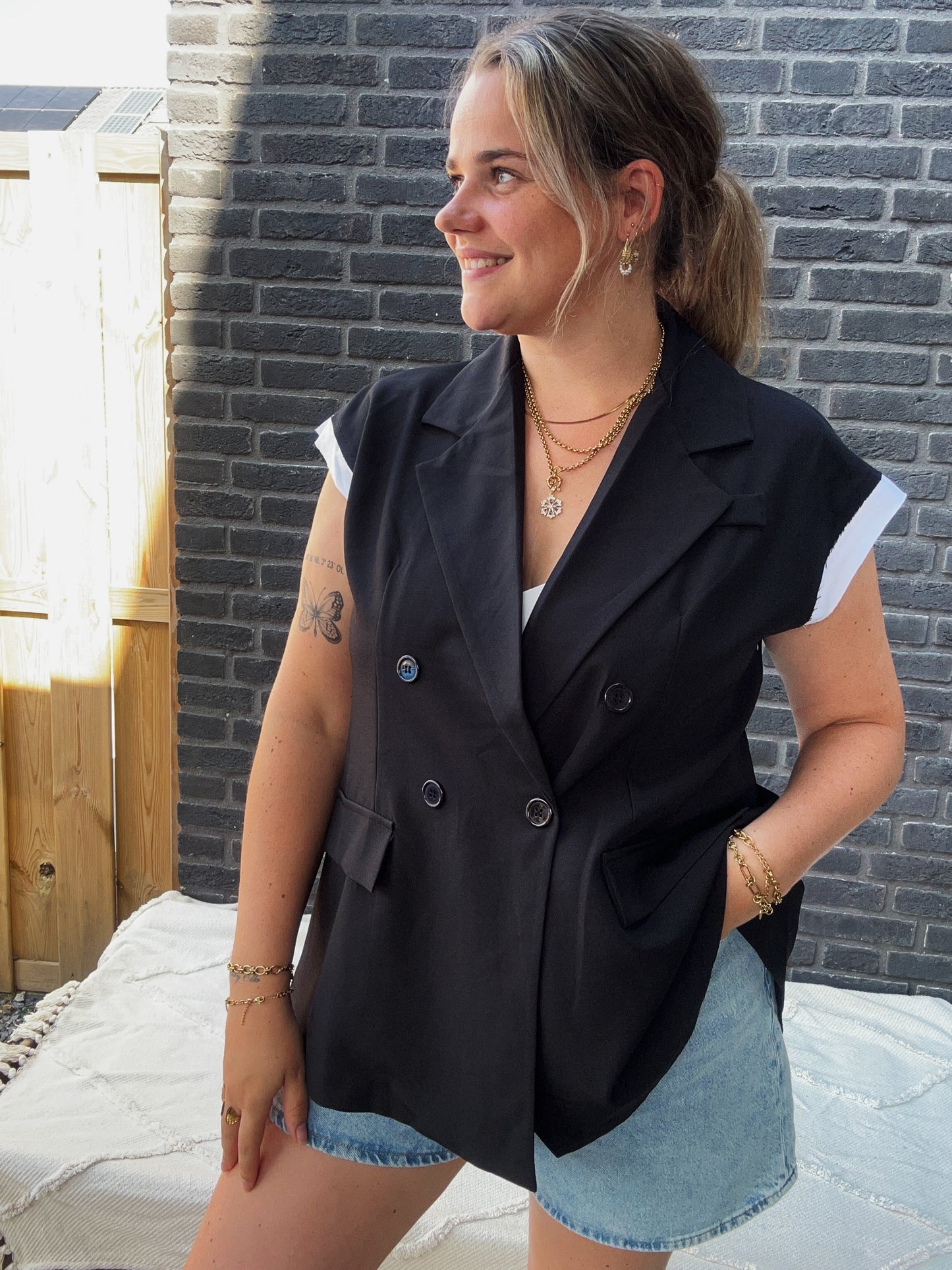 Monaco Blazer Gilet Black