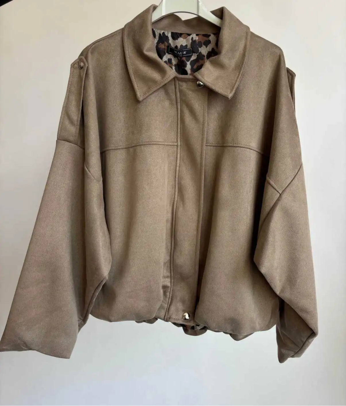 Ballon jasje suède look taupe
