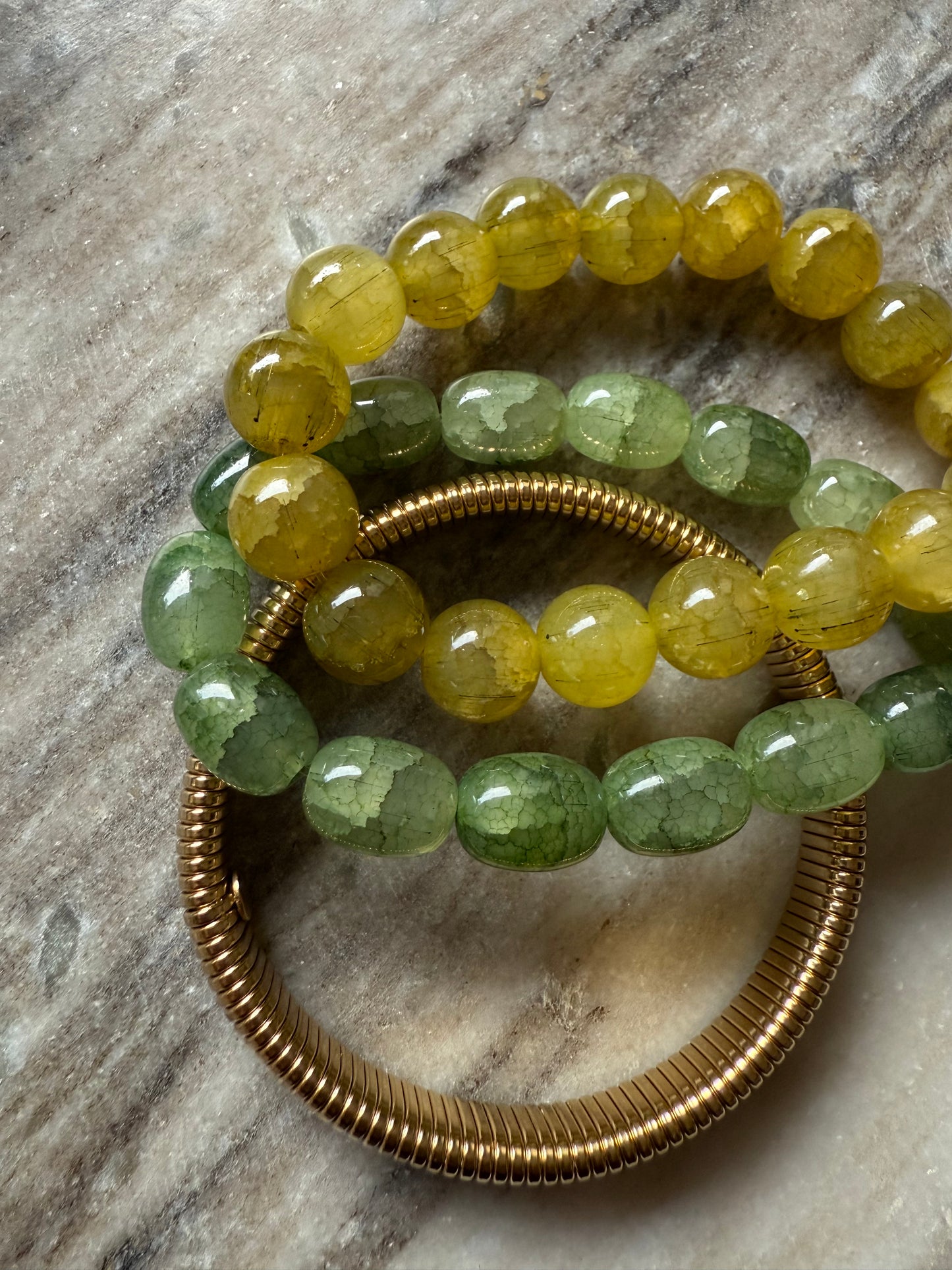 Gele kralen armband