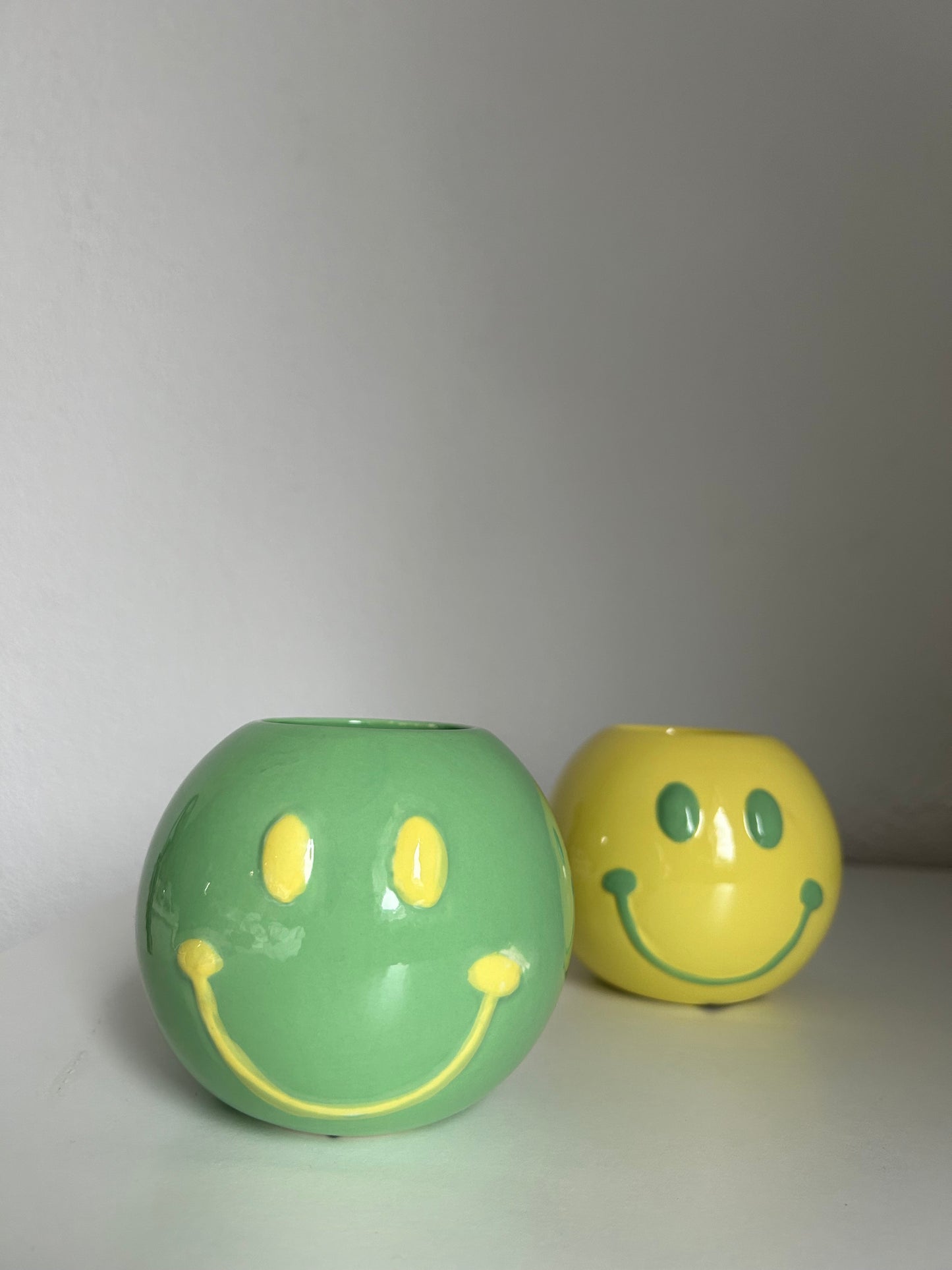 Green Yellow Smiley Potje
