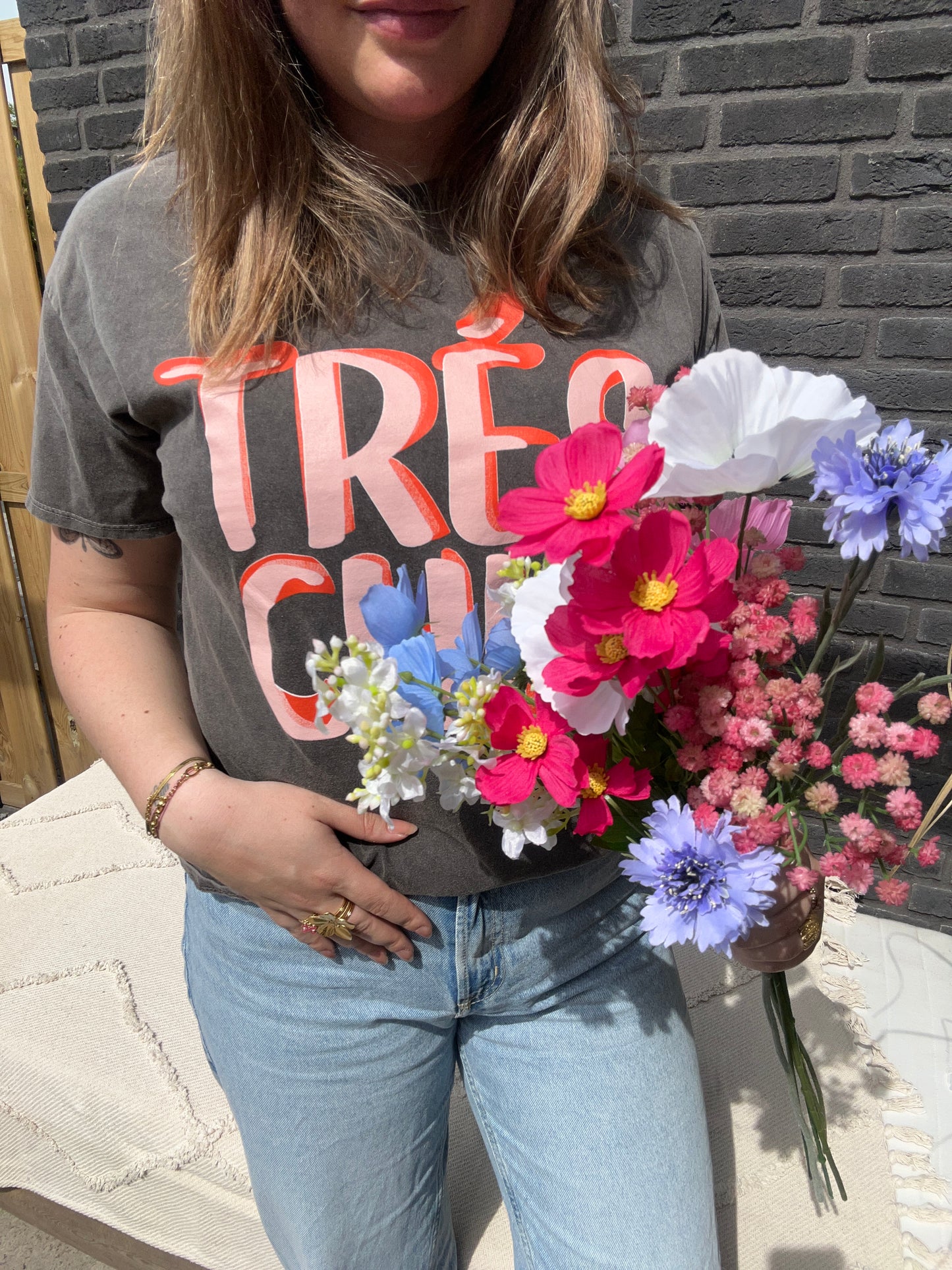 Pink Zijden Kunstbloemen Boeket