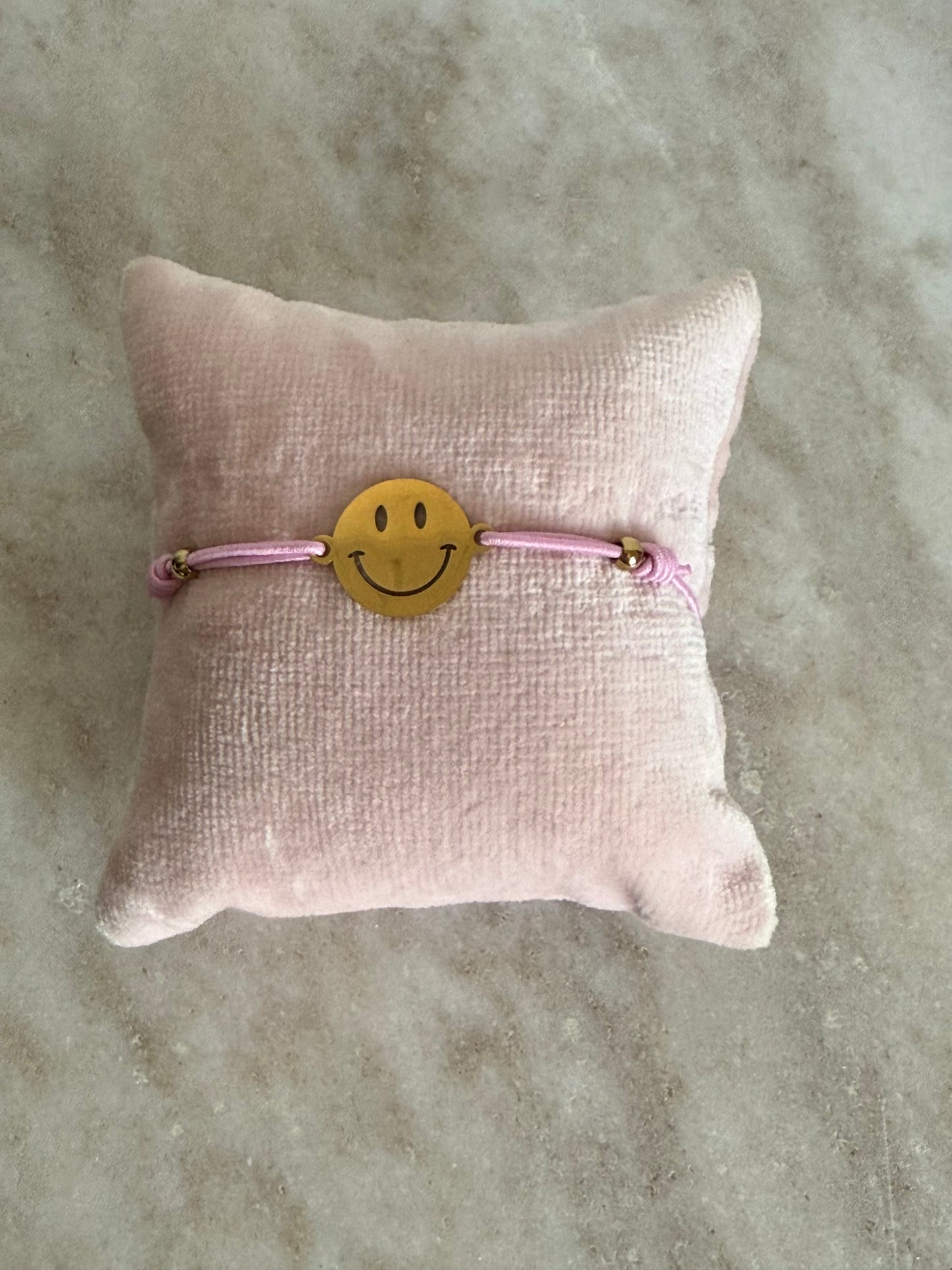 Smiley Armband pink