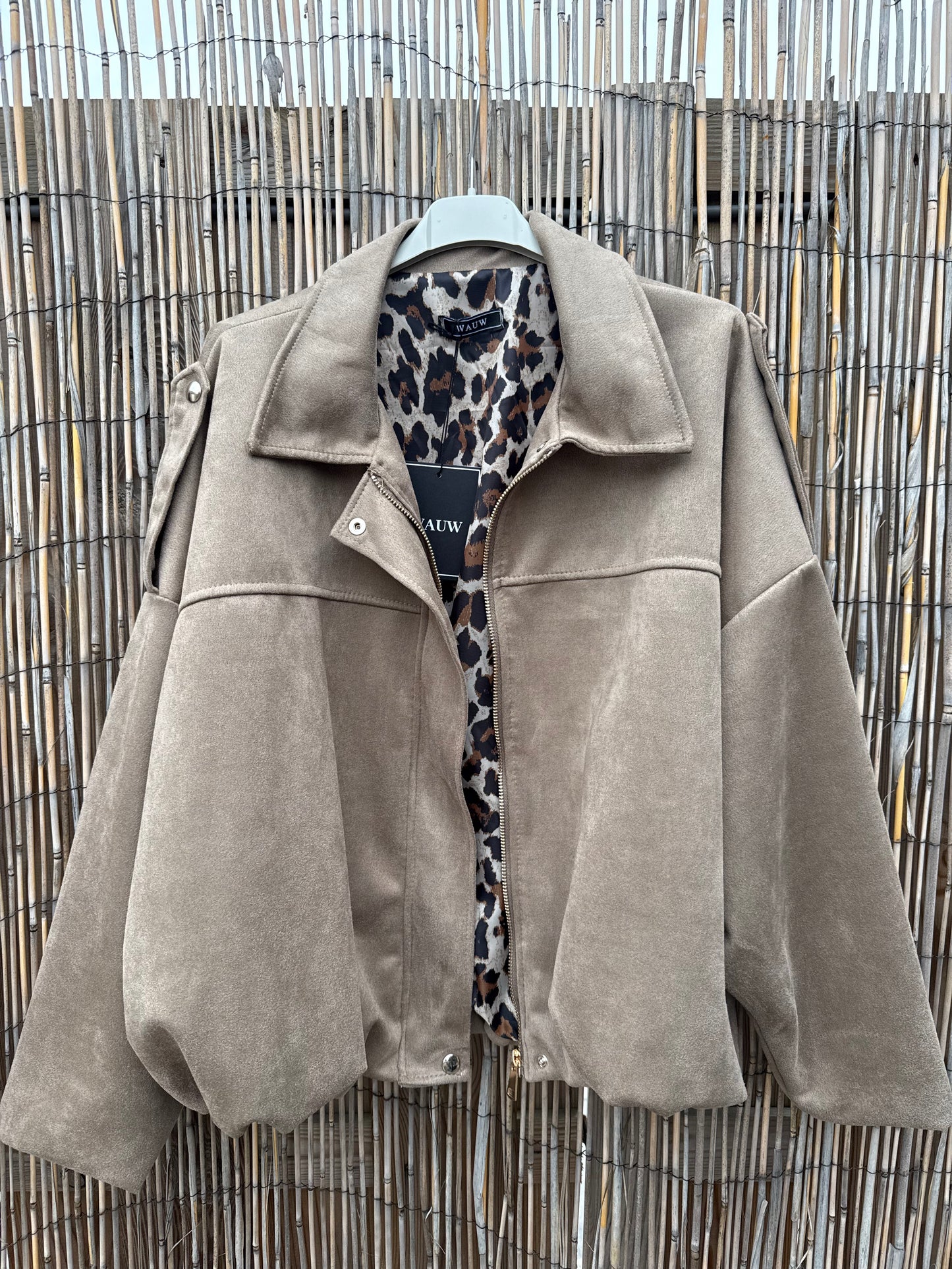Ballon jasje suède look taupe