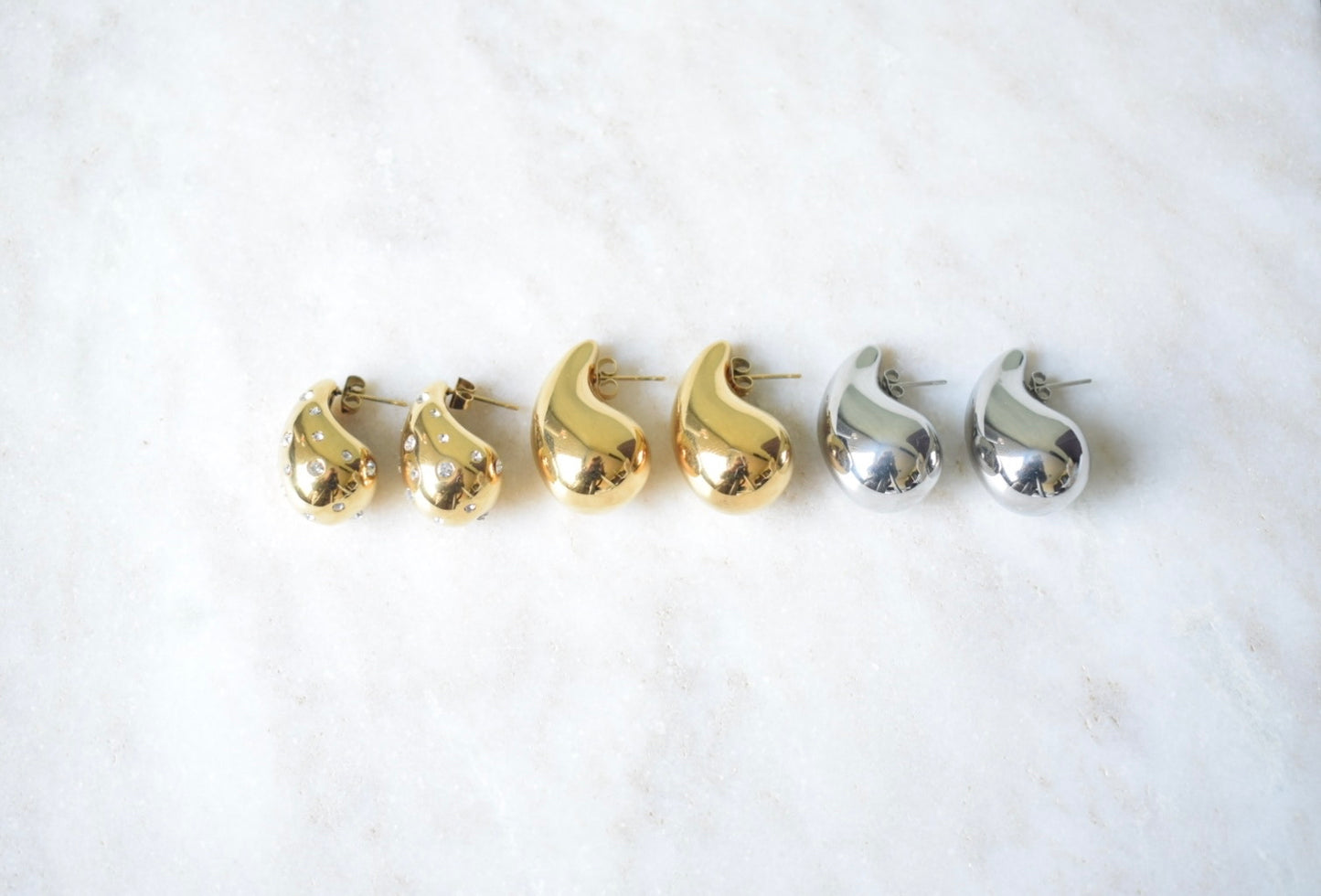 Costa Blanca Teardrop Earrings Gold