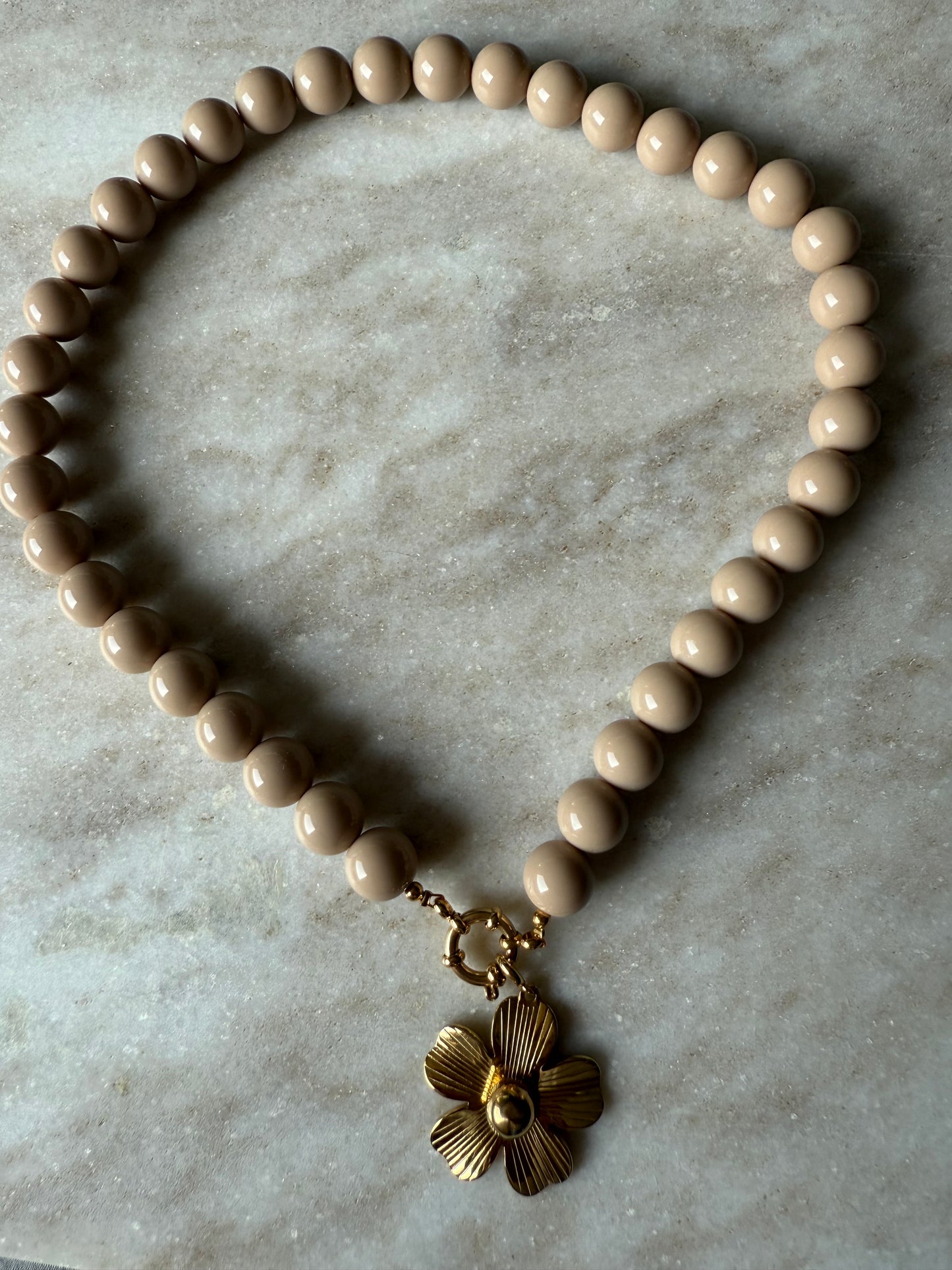 Bubble ketting beige