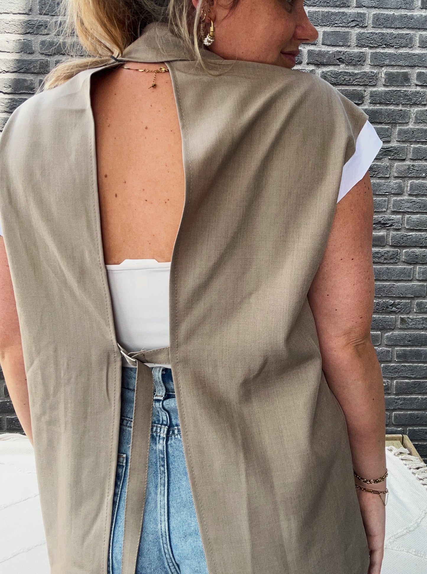 Monaco Blazer Gilet Beige
