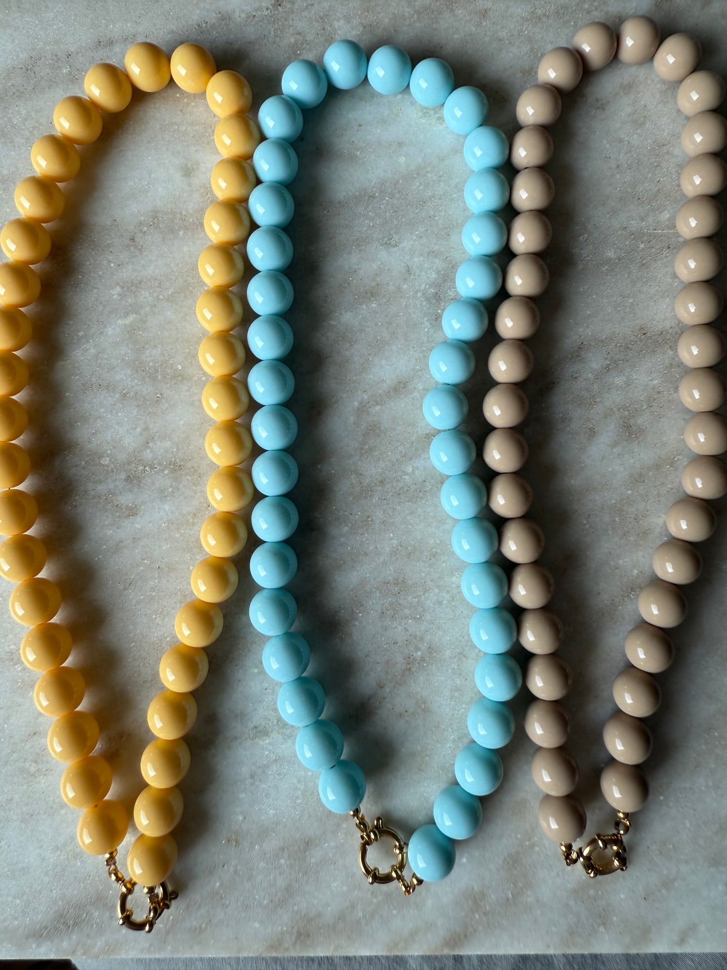 Bubble ketting beige
