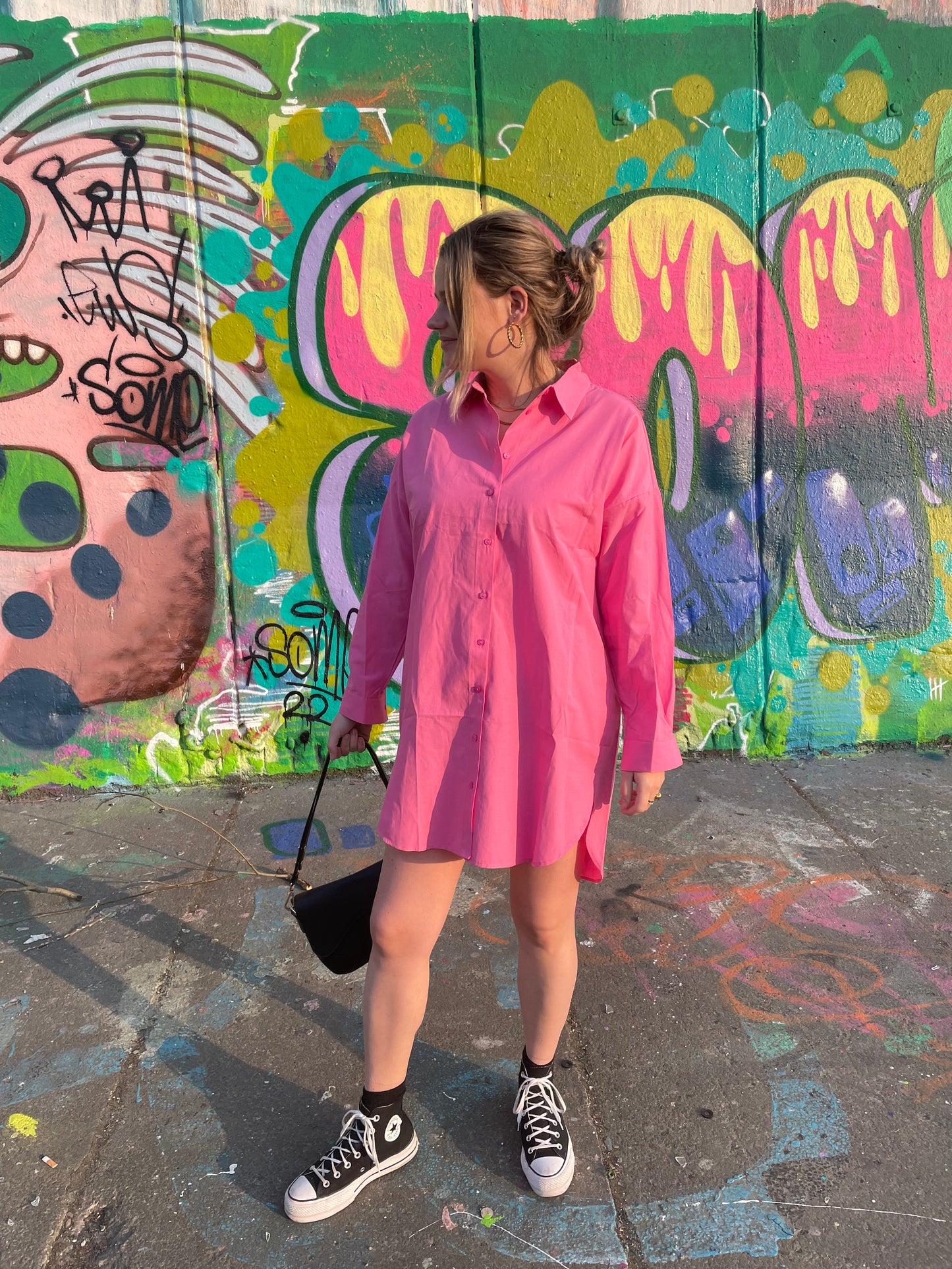 Neon Pink Blouse jurk