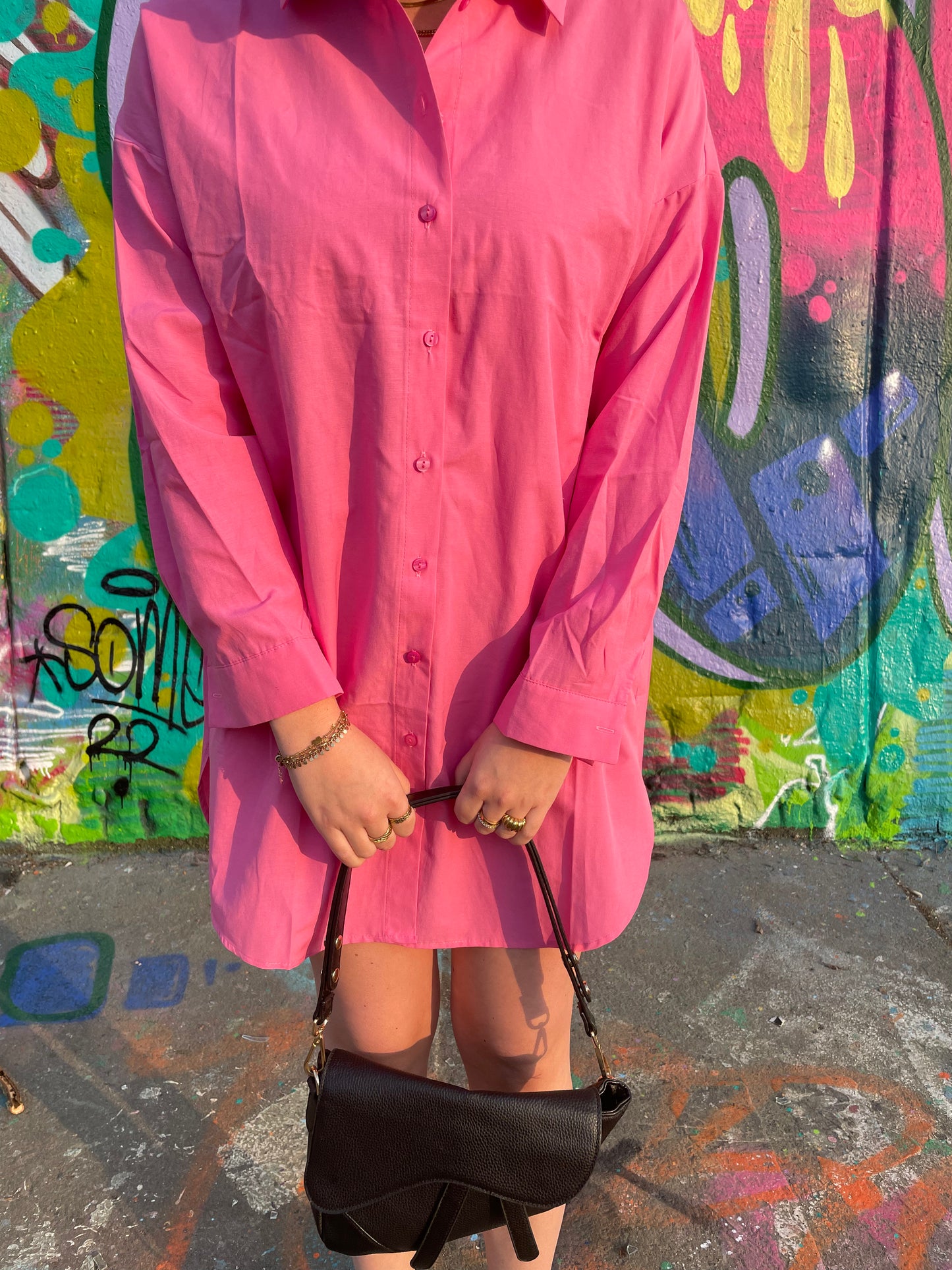 Neon Pink Blouse jurk