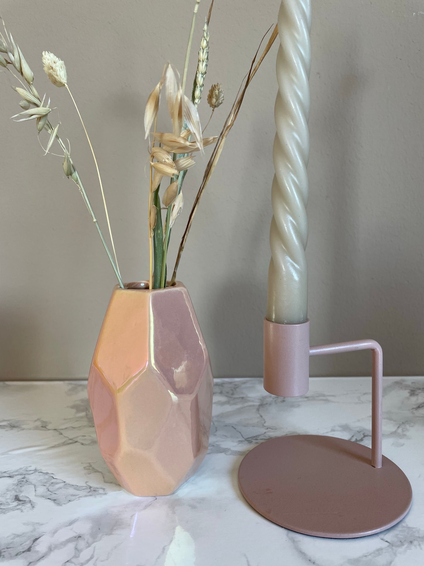Kandelaar roze boog