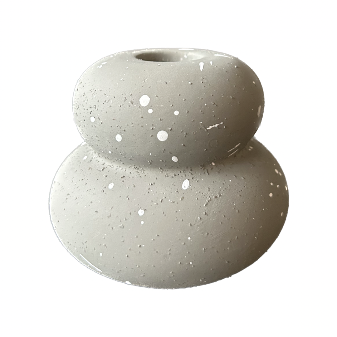 Bubble kandelaar grey stip small
