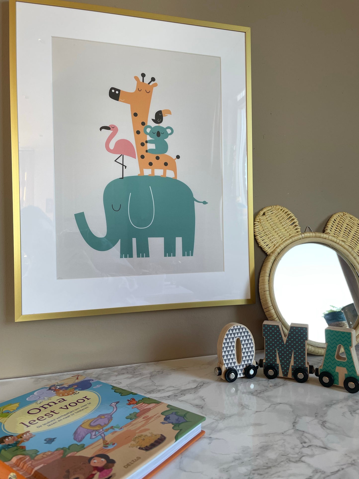 Poster diertjes voor babykamer