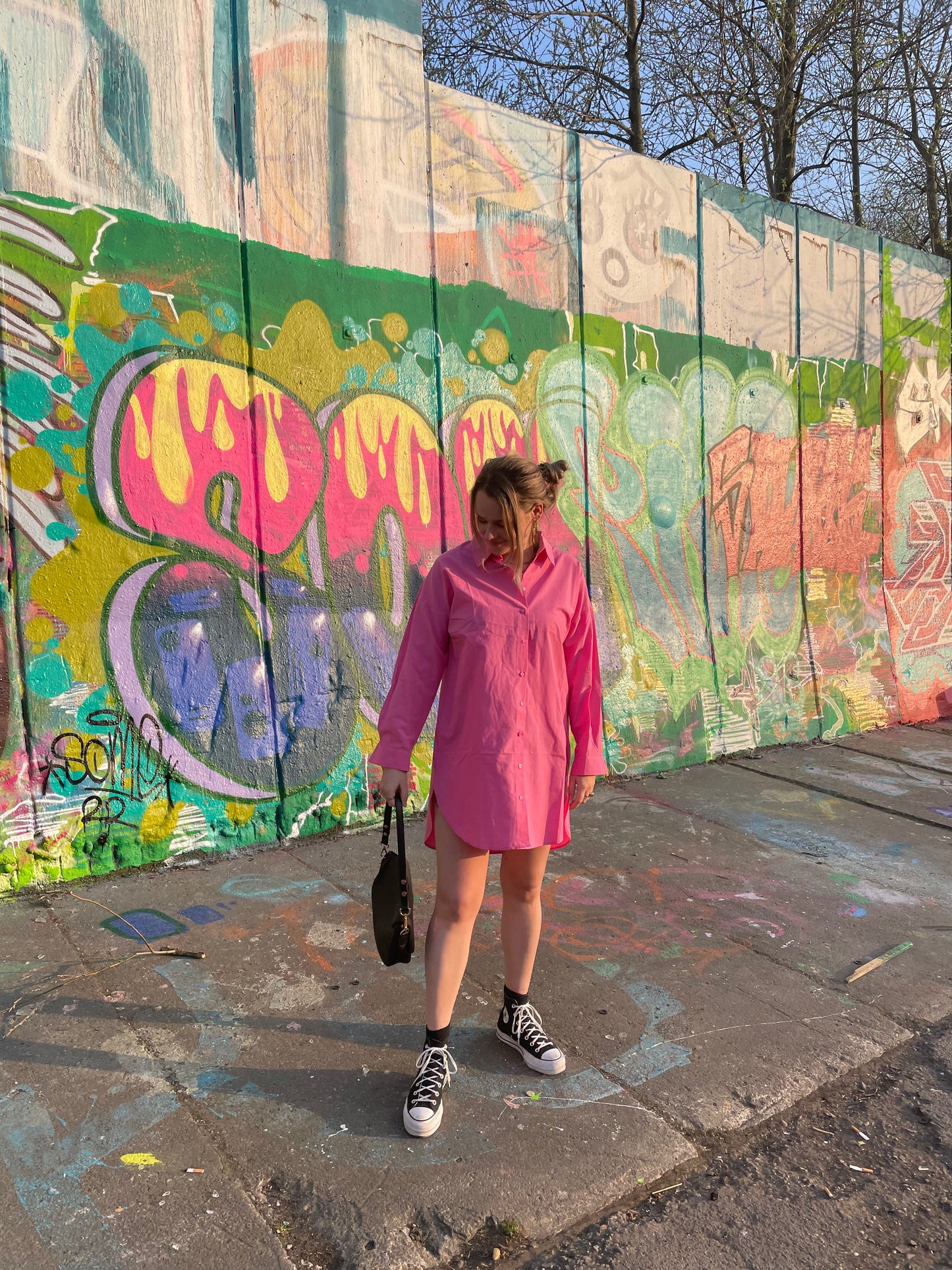 Neon Pink Blouse jurk