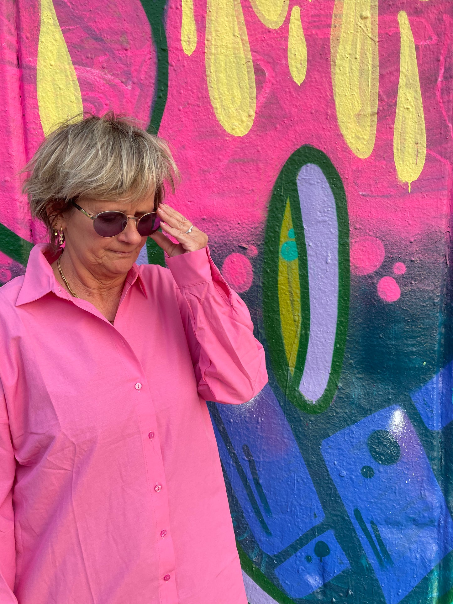 Neon Pink Blouse jurk