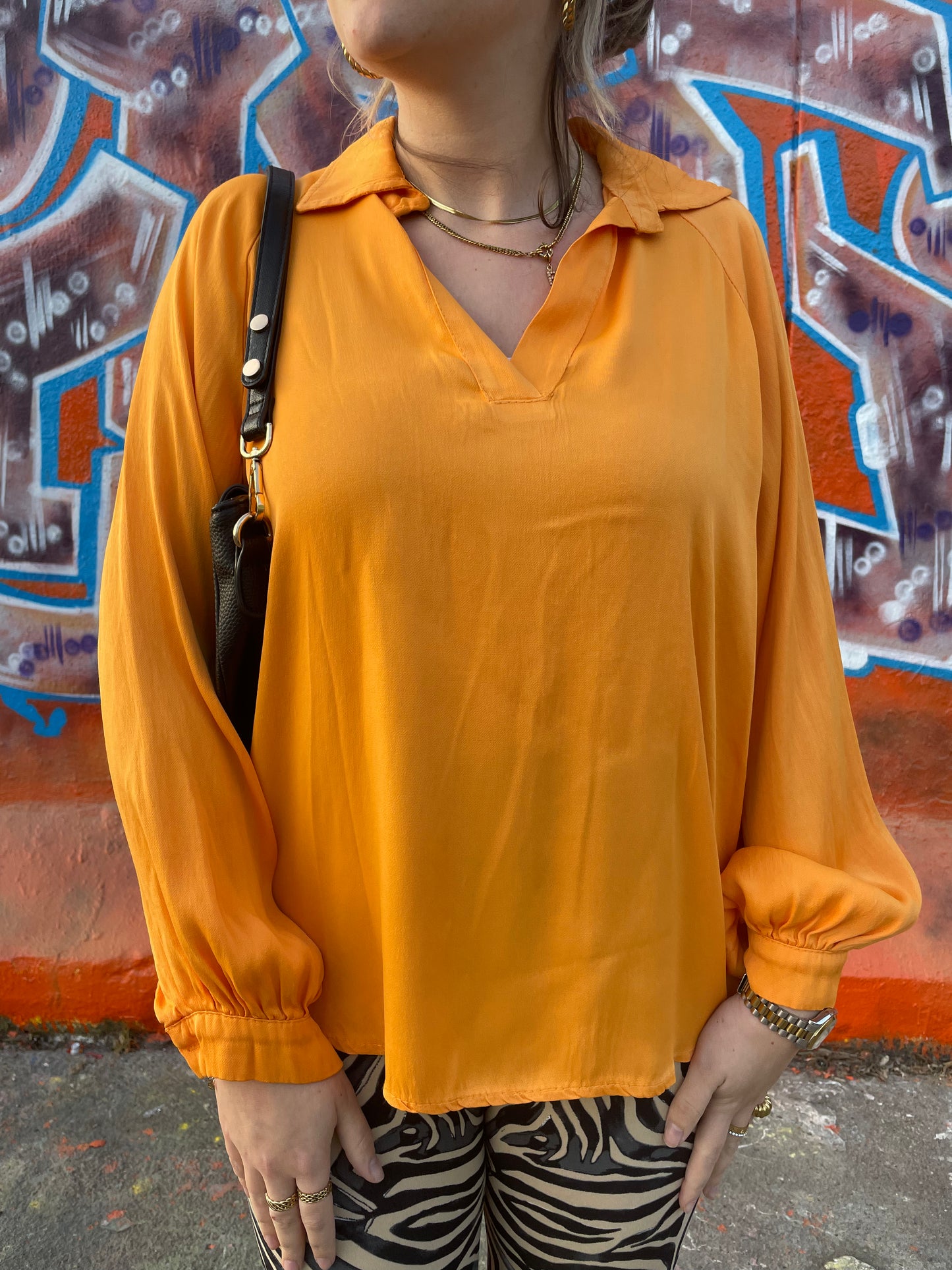 Neon Orange blouse