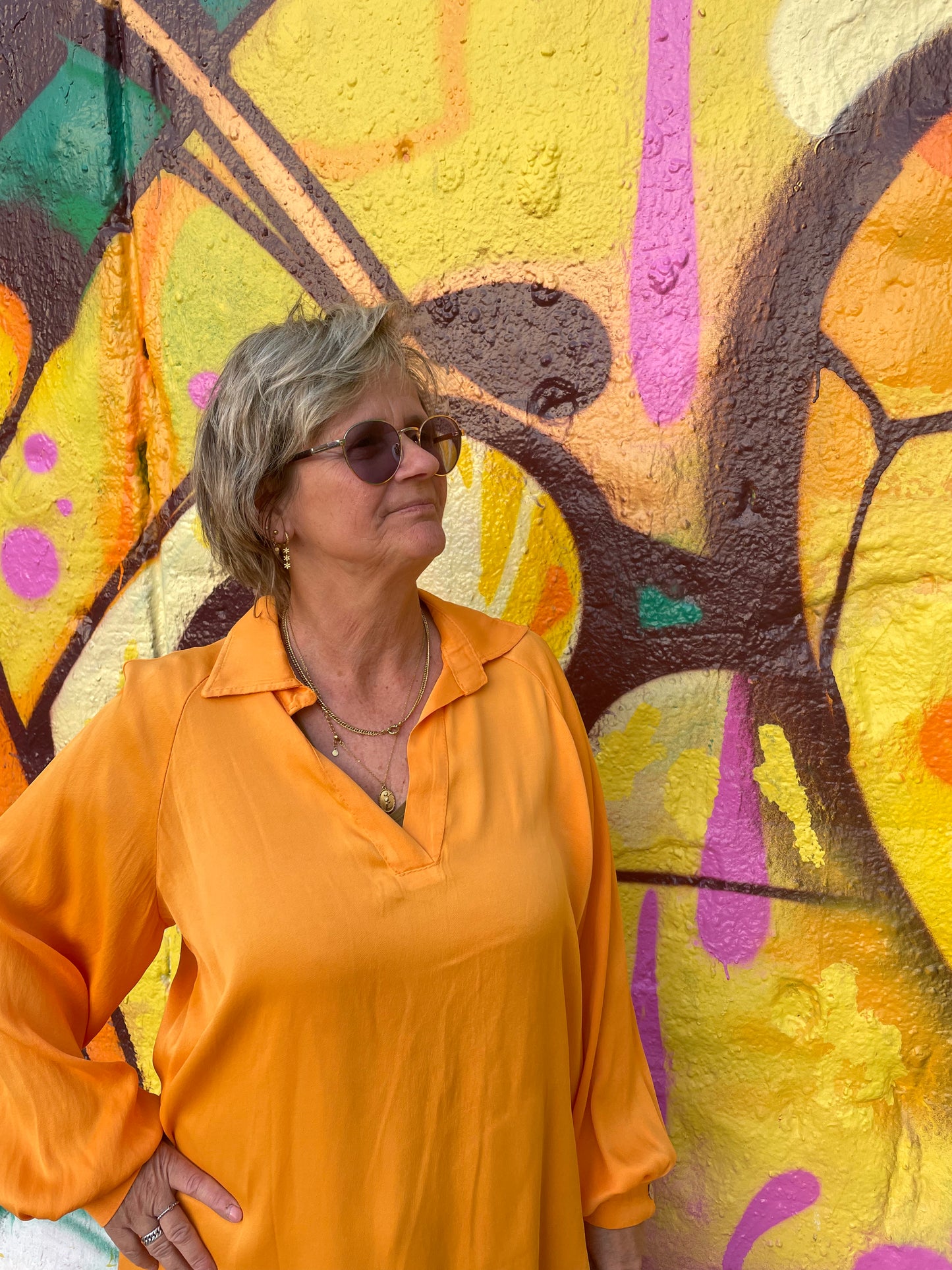 Neon Orange blouse