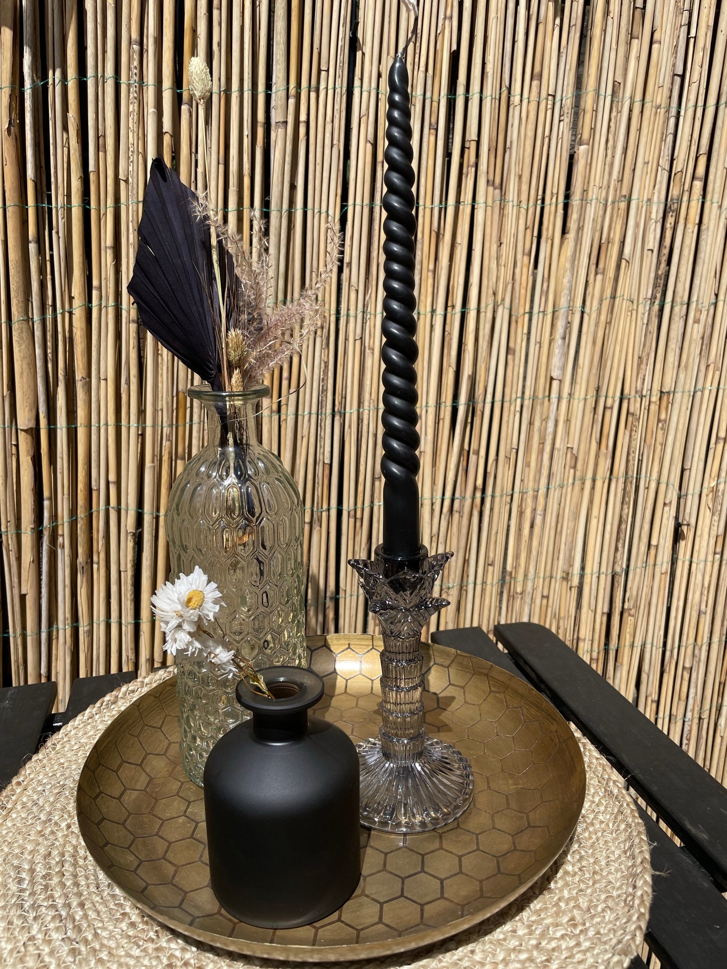 Palmboom glas kandelaar