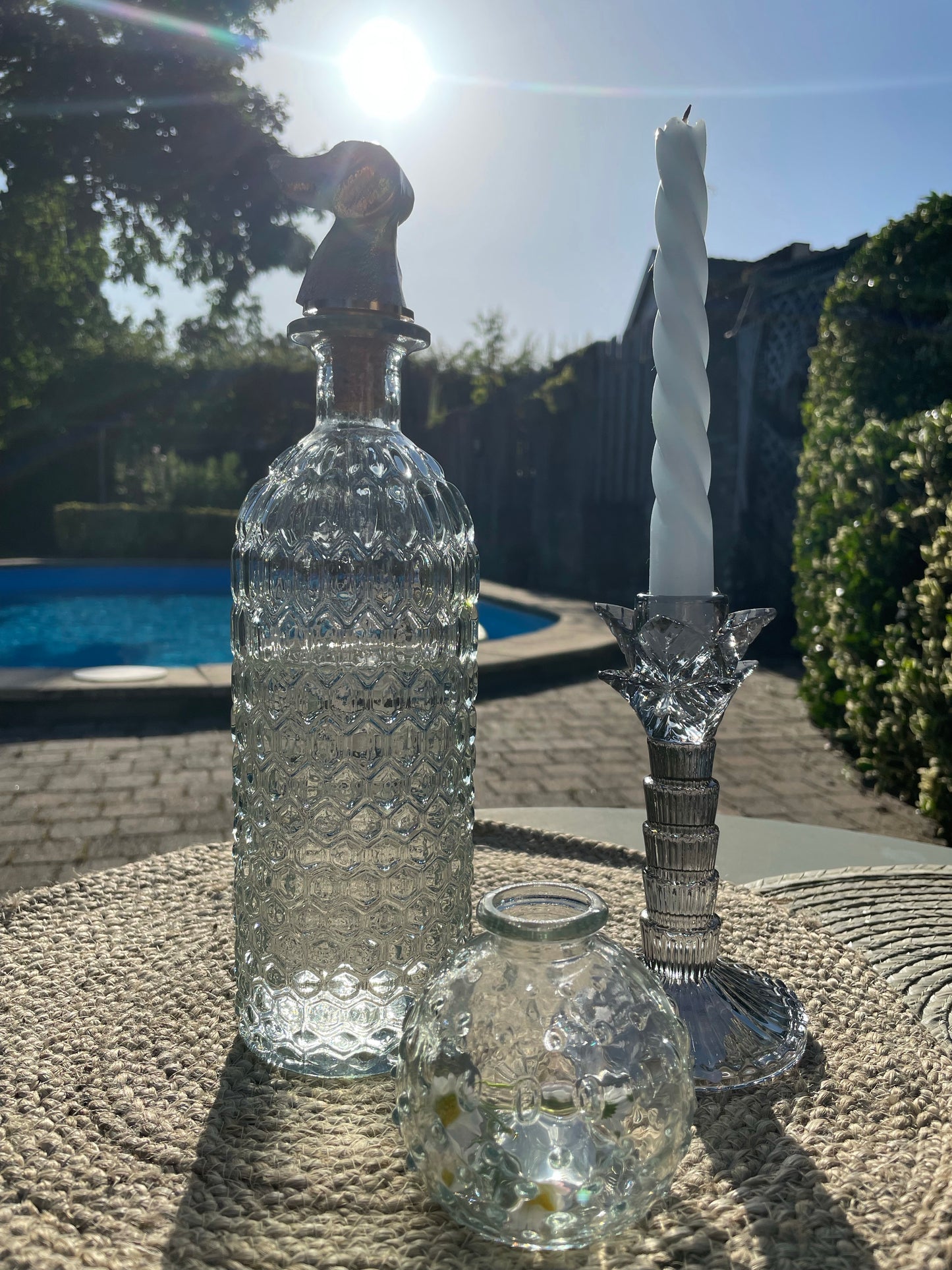Palmboom glas kandelaar