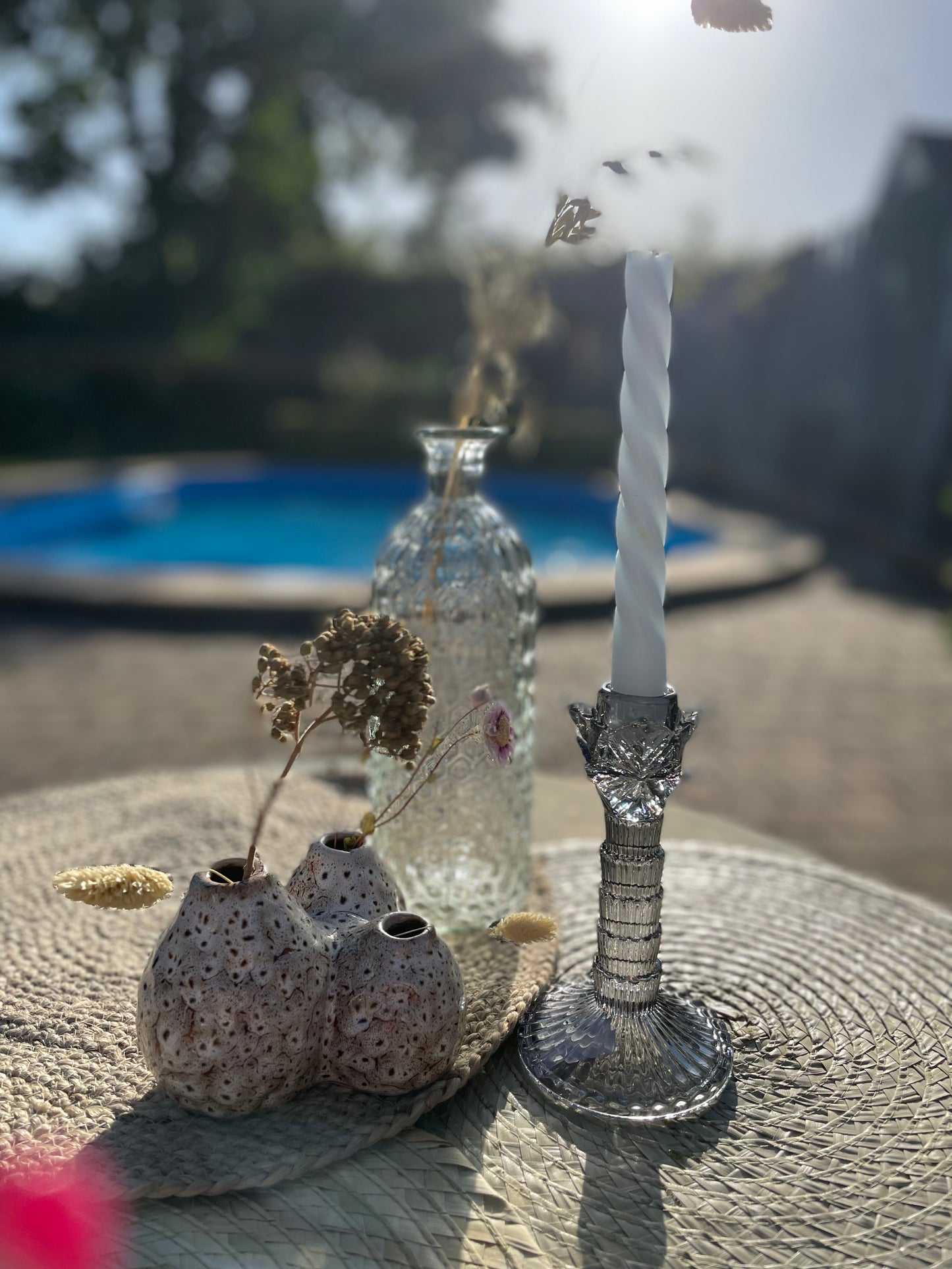 Palmboom glas kandelaar