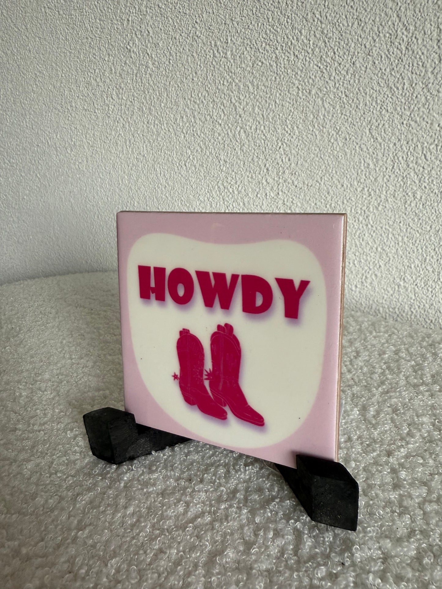 Howdy Tegeltje inclusief houder