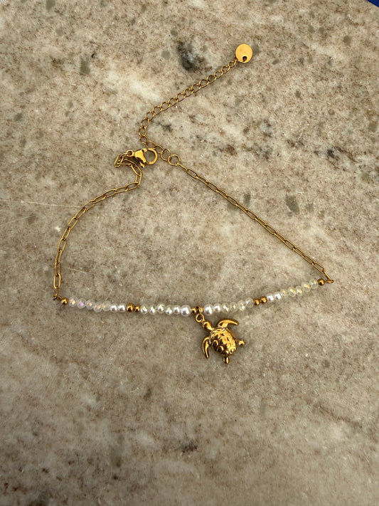 Schildpad Armband beige