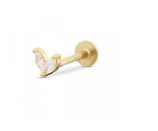 Strass hart piercing / knopje