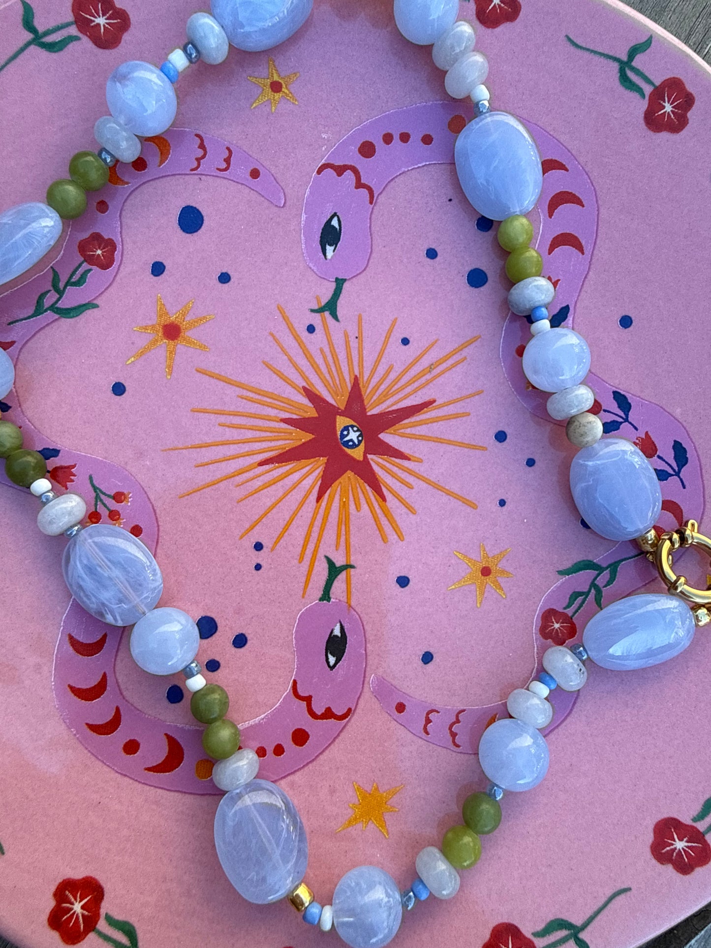 Blauwe ketting