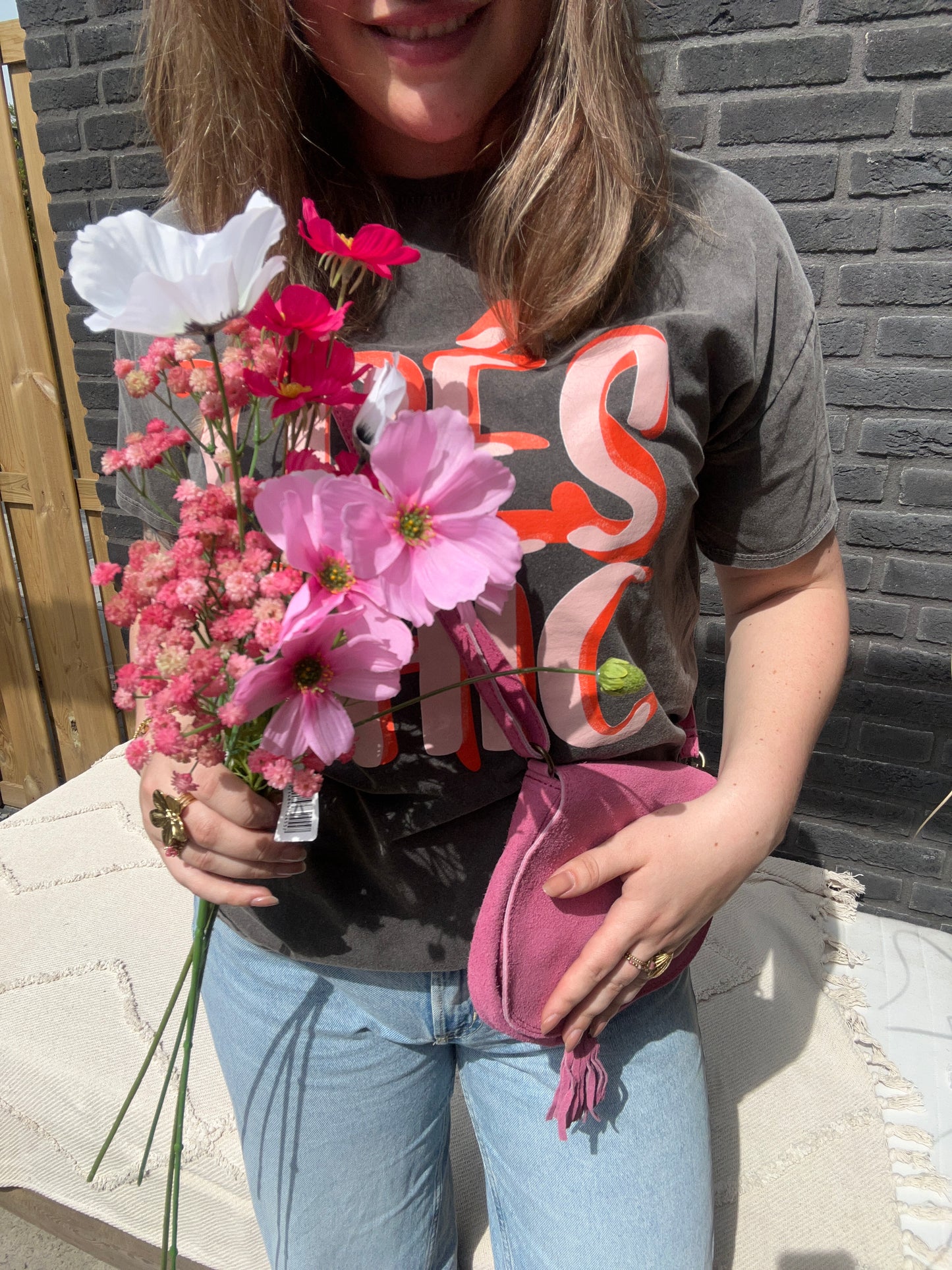 Pink Zijden Kunstbloemen Boeket