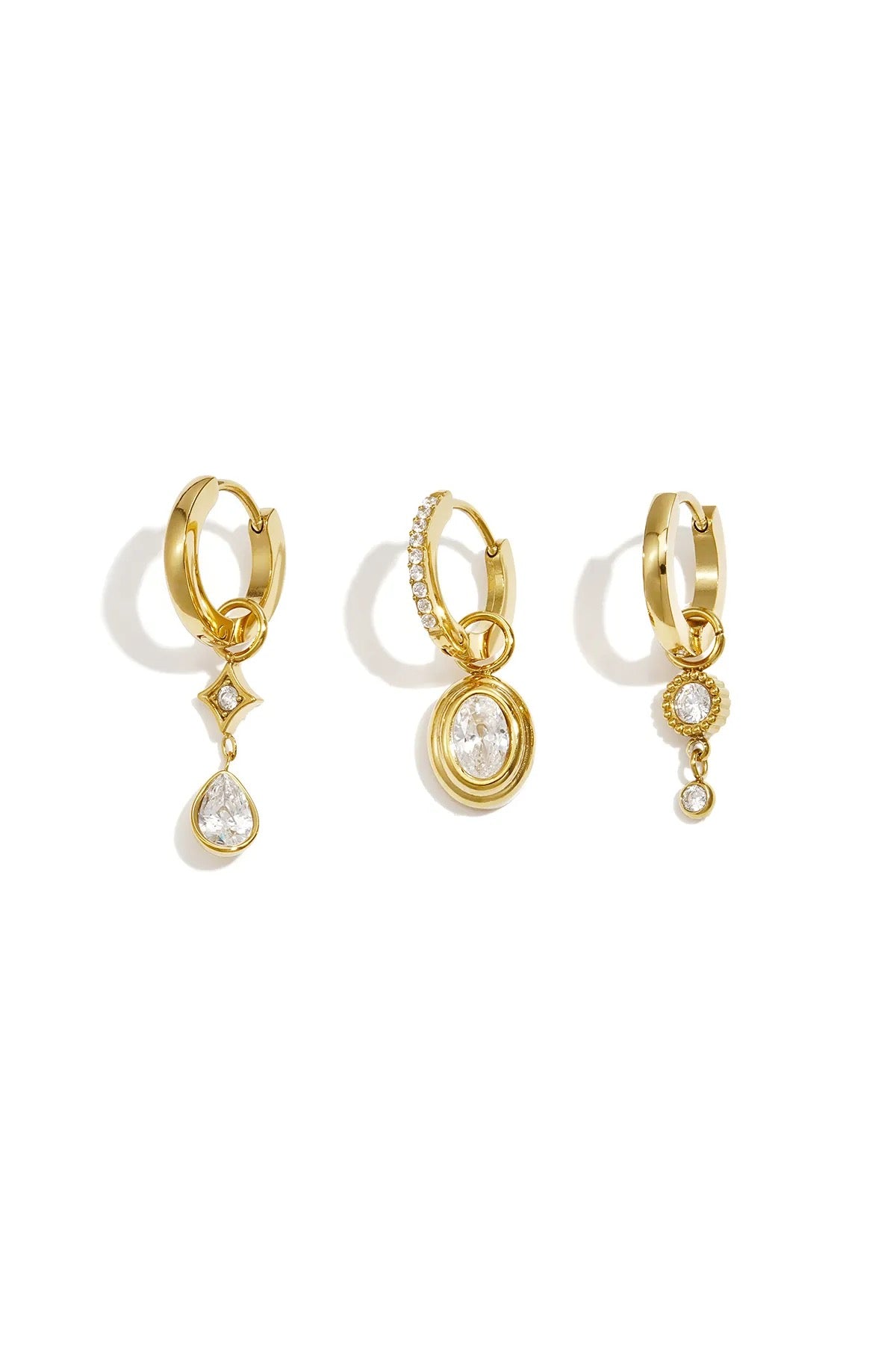 Triple shine oorbellen