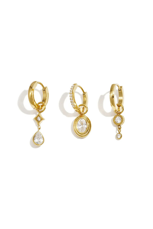 Triple shine oorbellen