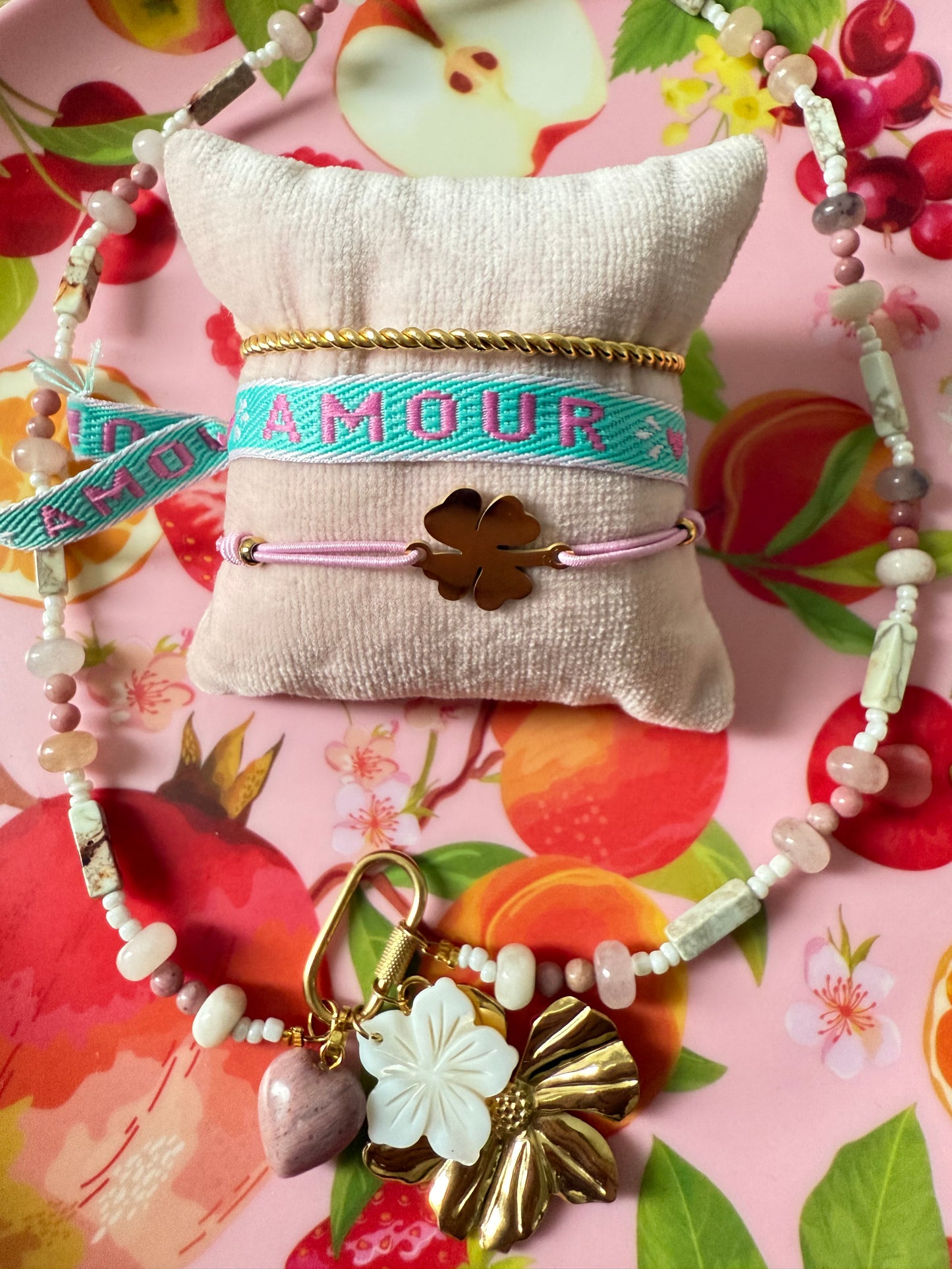 Clover Armbandje Pink