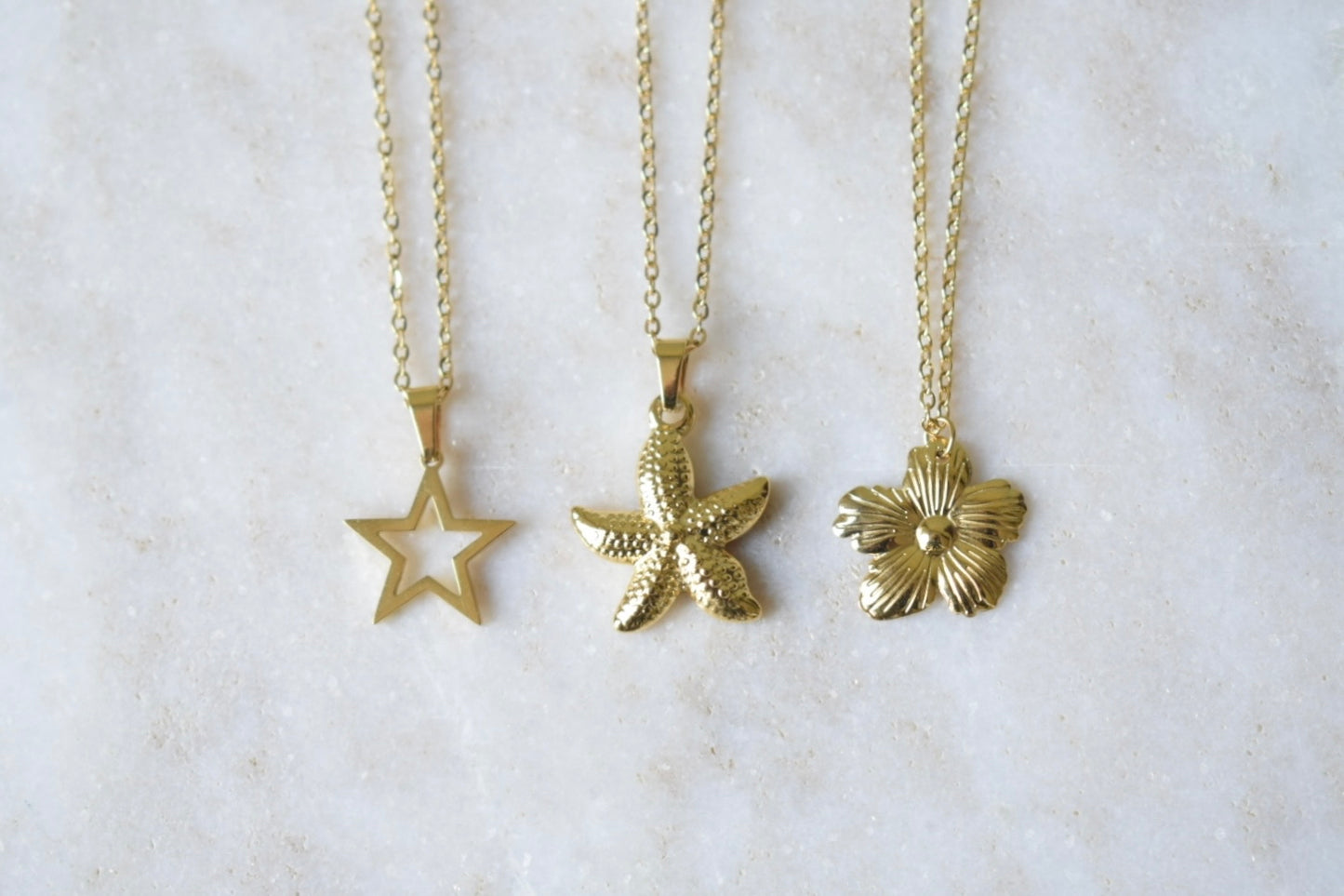 Formentera Starfish Necklace Gold