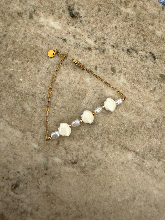 Schelp Parel armband