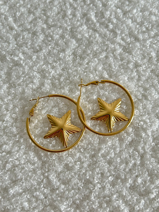 Ster oorbellen hoops