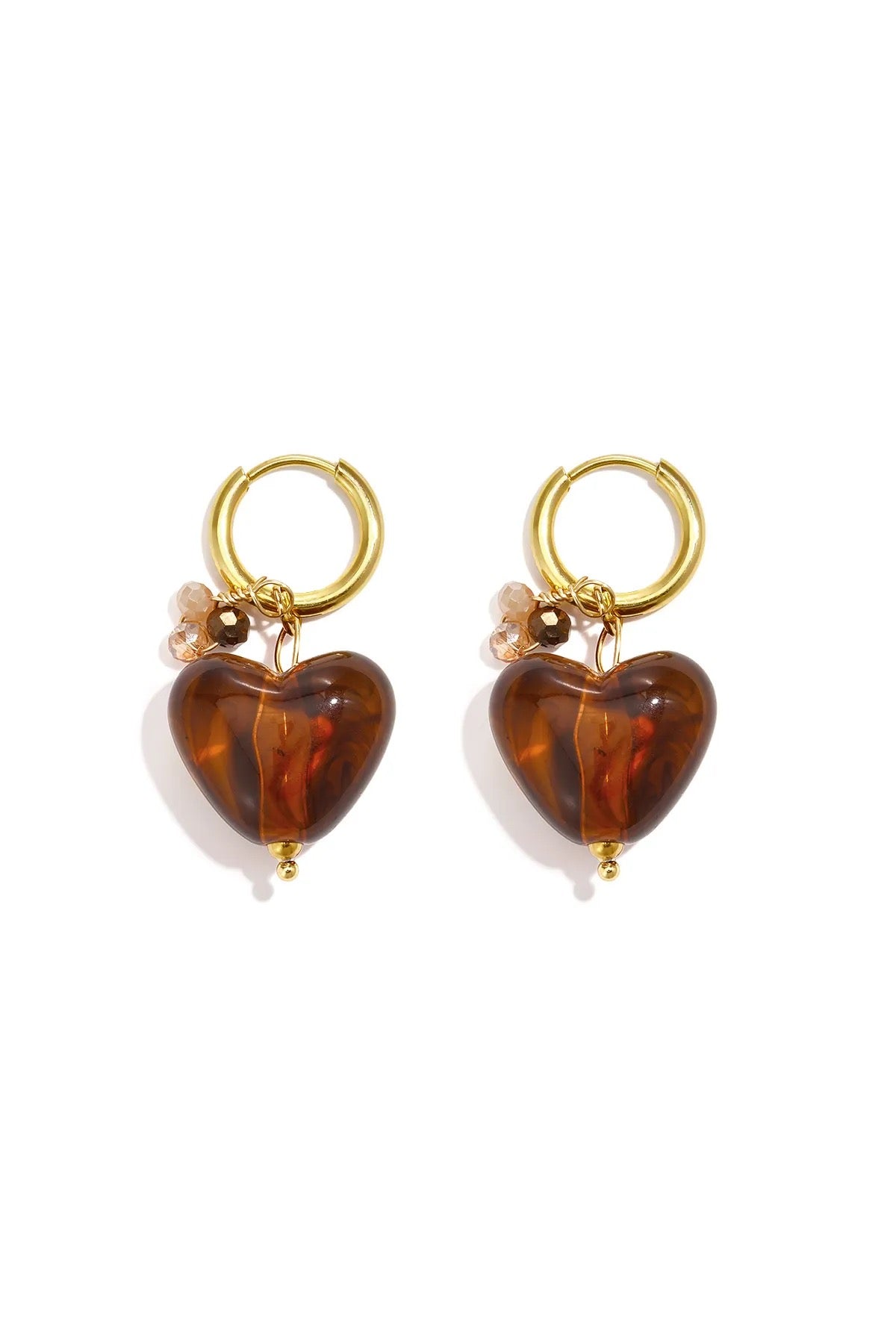 Choco heart oorbellen